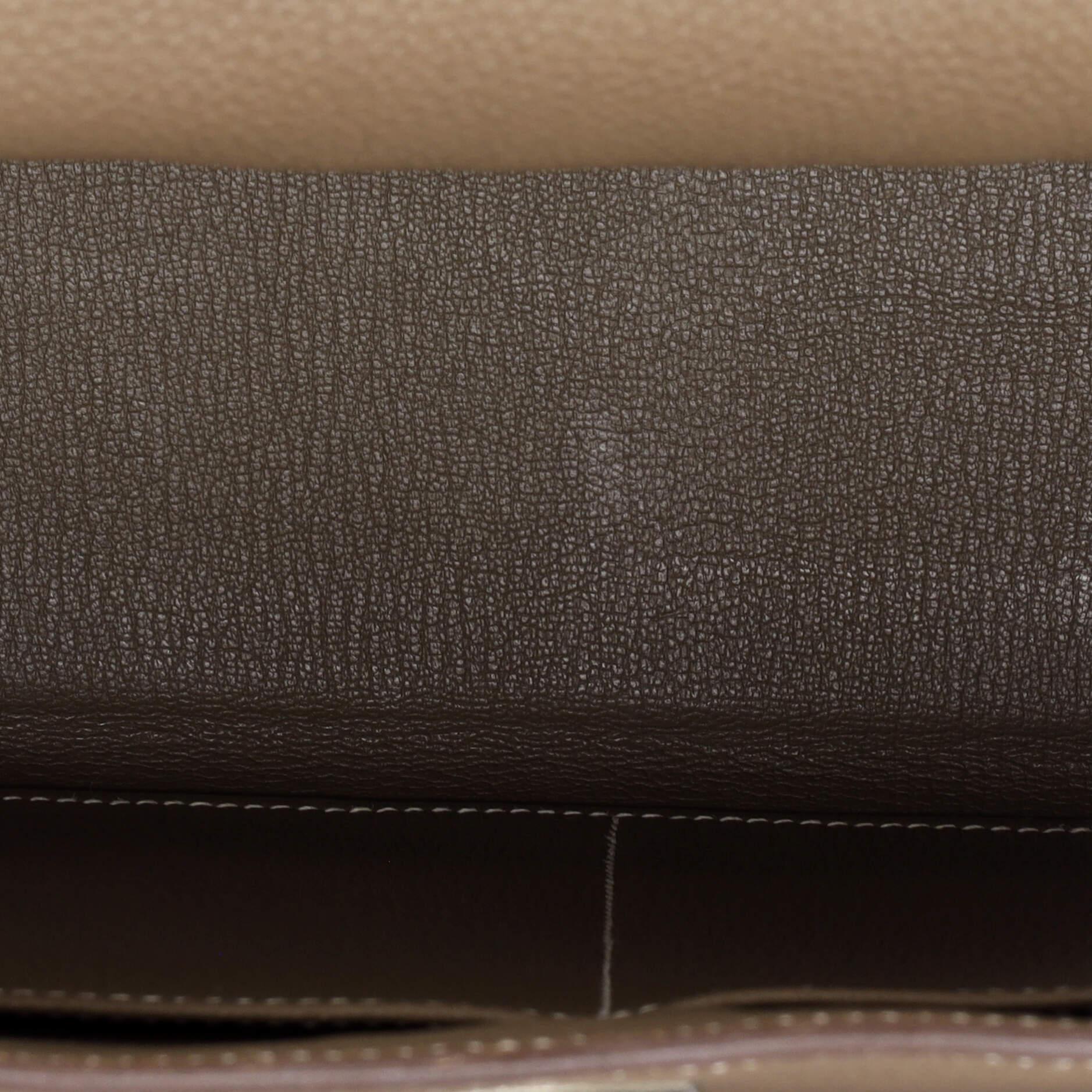 Hermes Kelly Handbag Grey Clemence with Palladium Hardware 32 2