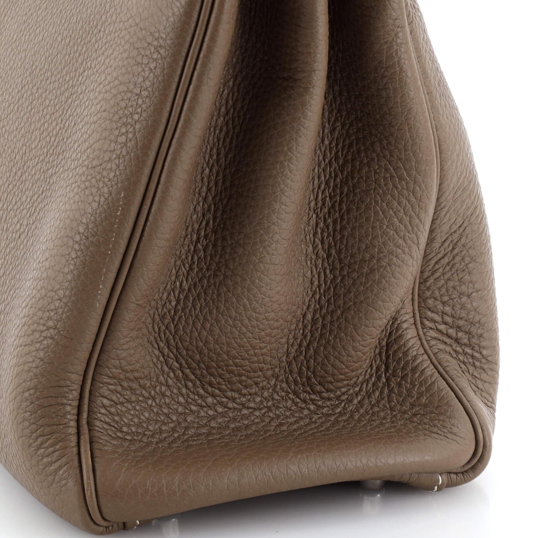 Hermes Kelly Handbag Grey Clemence with Palladium Hardware 32 4