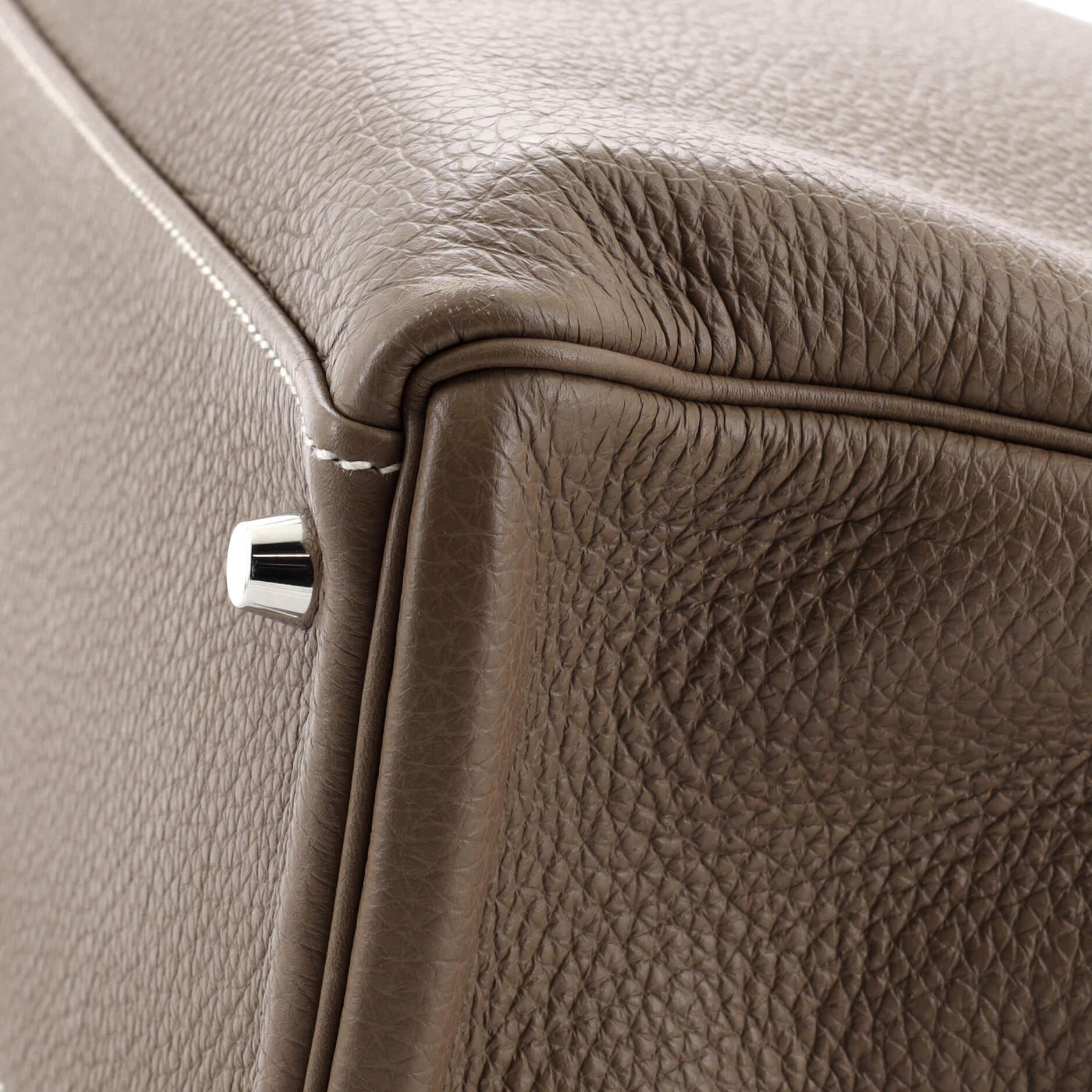 Hermes Kelly Handbag Grey Clemence with Palladium Hardware 32 5