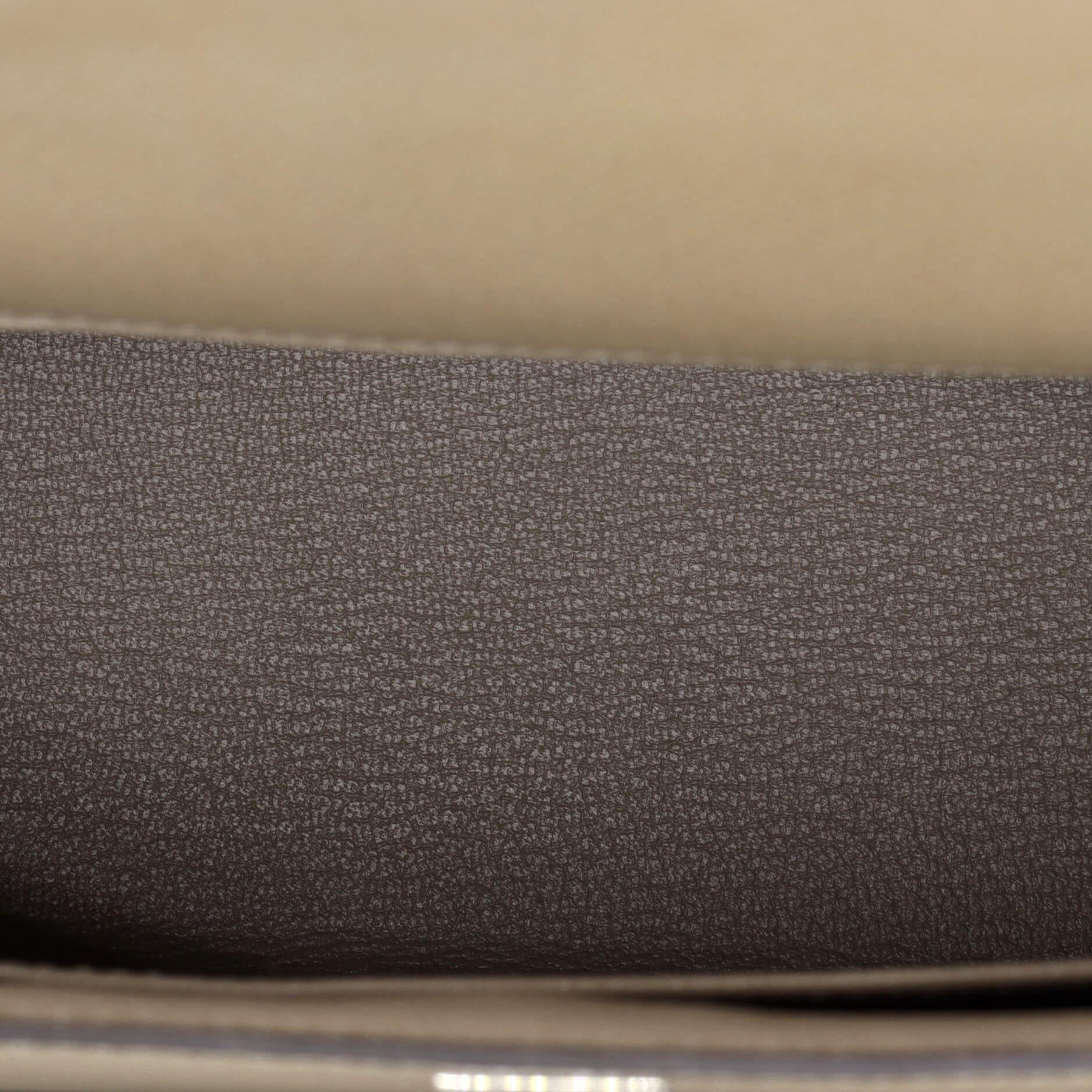 Hermes Kelly Handbag Grey Epsom with Palladium Hardware 25 2