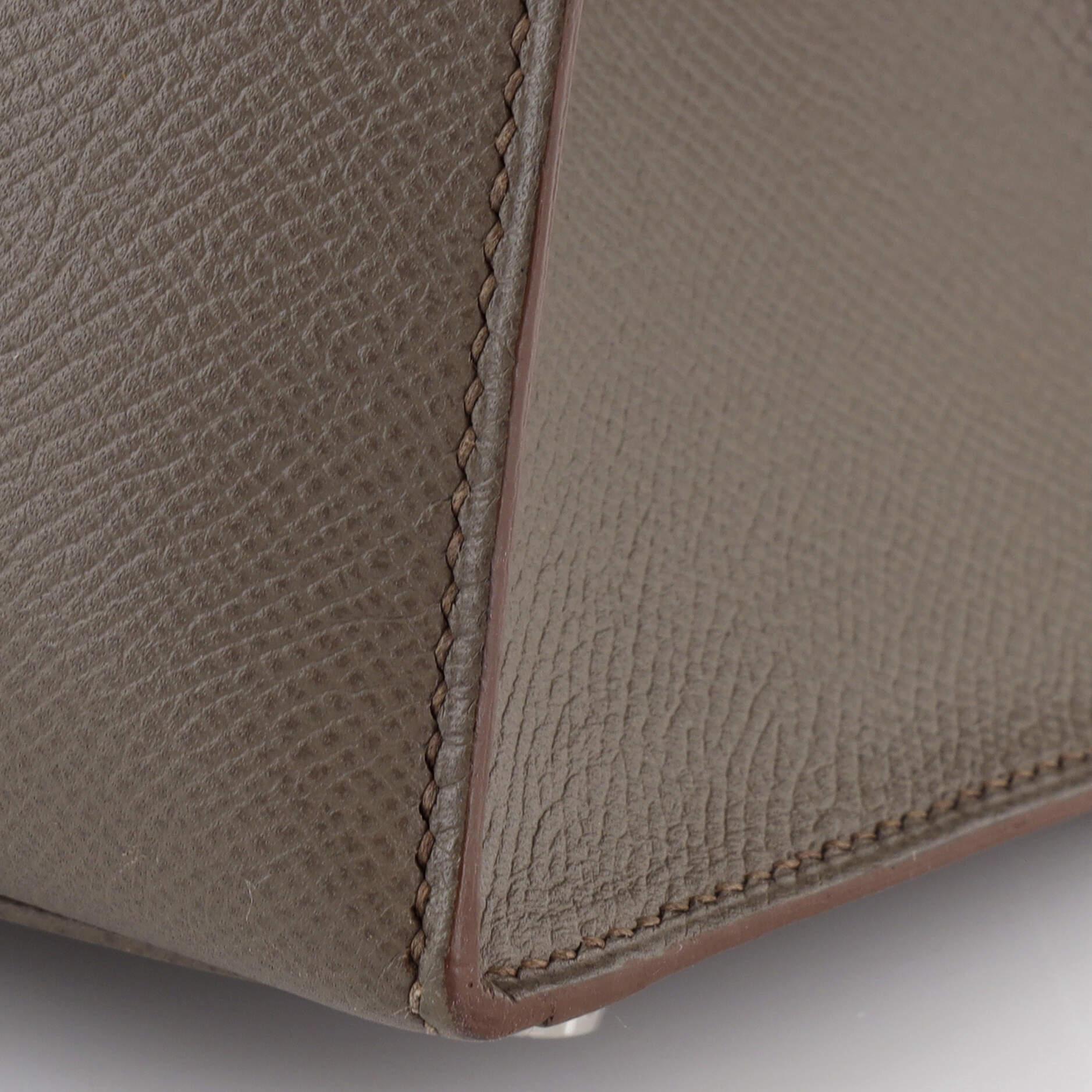 Hermes Kelly Handbag Grey Epsom with Palladium Hardware 35 3