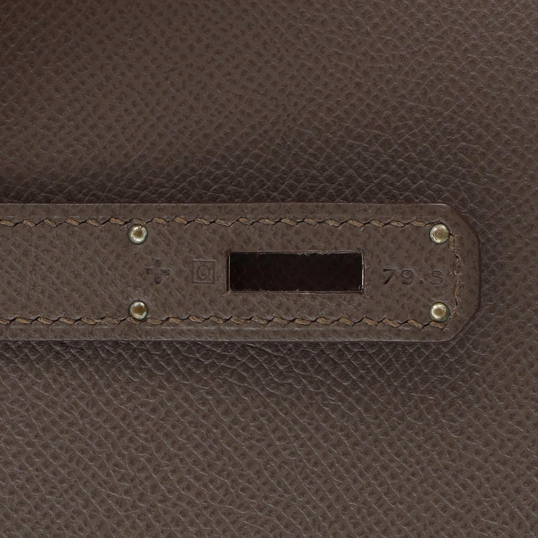 Hermes Kelly Handbag Grey Epsom with Palladium Hardware 35 5