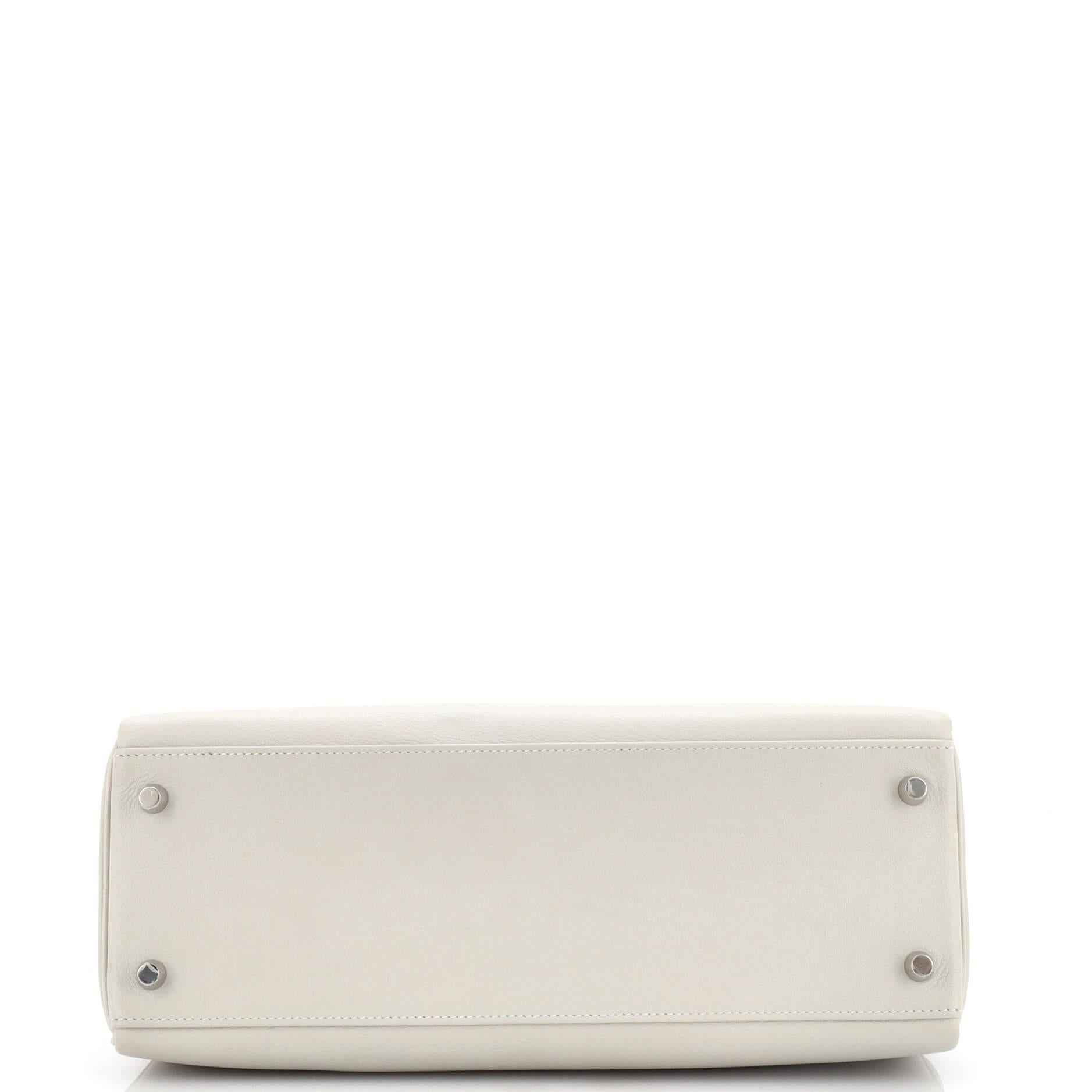 Hermes Kelly Handbag Grey Evercolor with Palladium Hardware 32 1