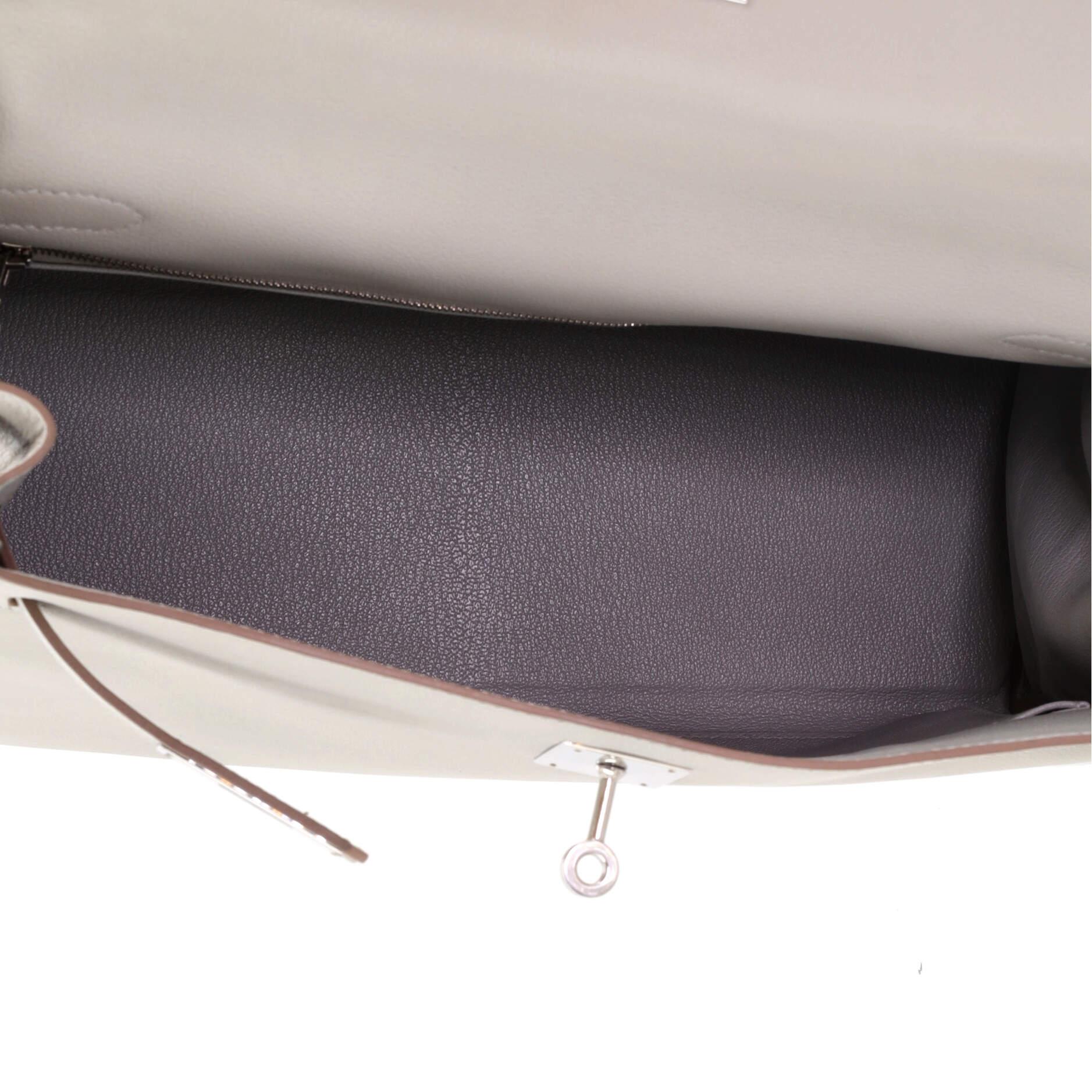Hermes Kelly Handbag Grey Evercolor with Palladium Hardware 32 4