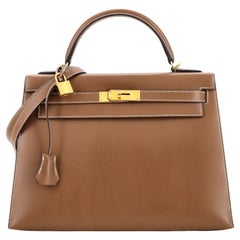 Hermès Vintage - Tadelakt Kelly 28 Bag - Yellow - Leather and Calf Handbag  - Luxury High Quality - Avvenice