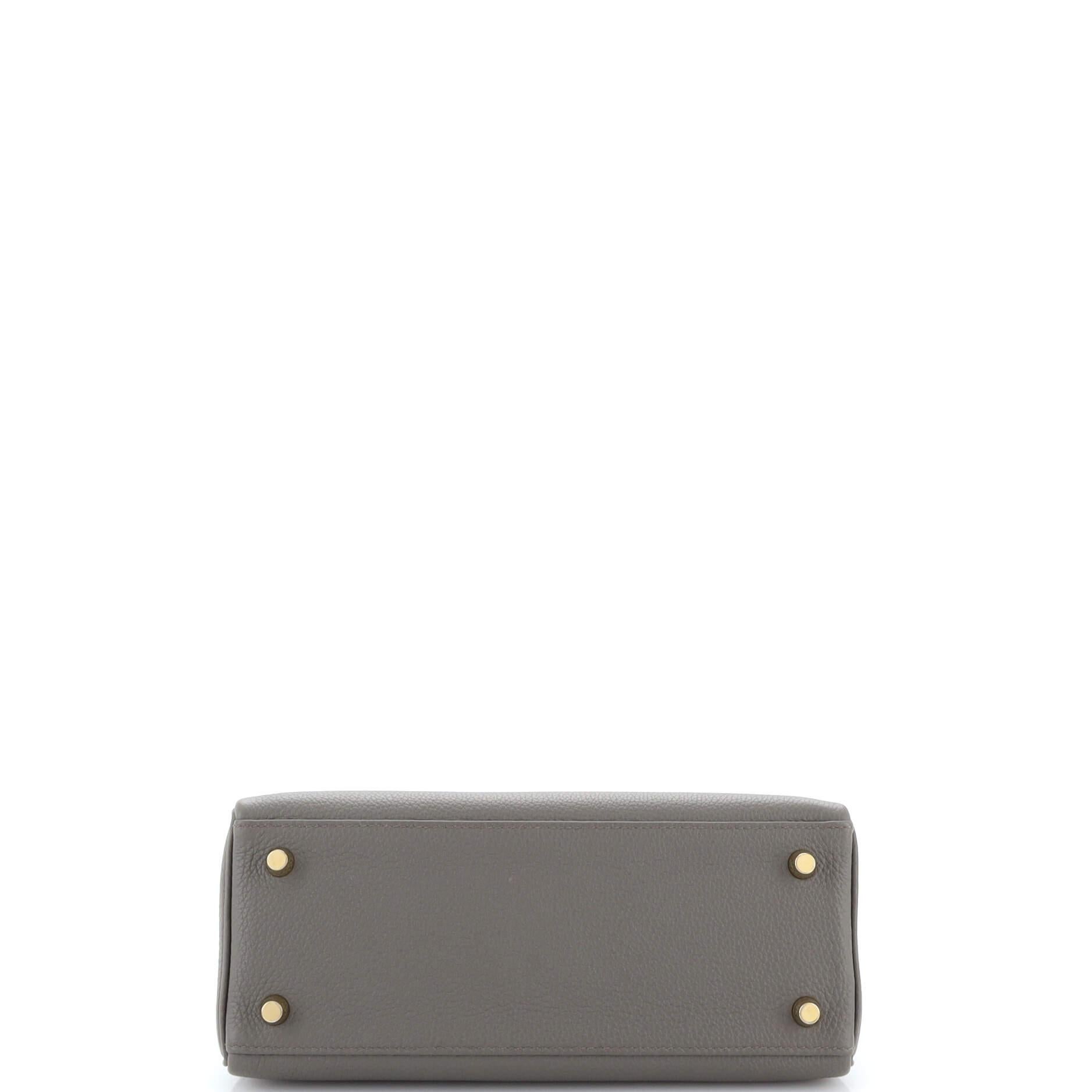 Hermes Kelly Handbag Grey Togo with Gold Hardware 25 1
