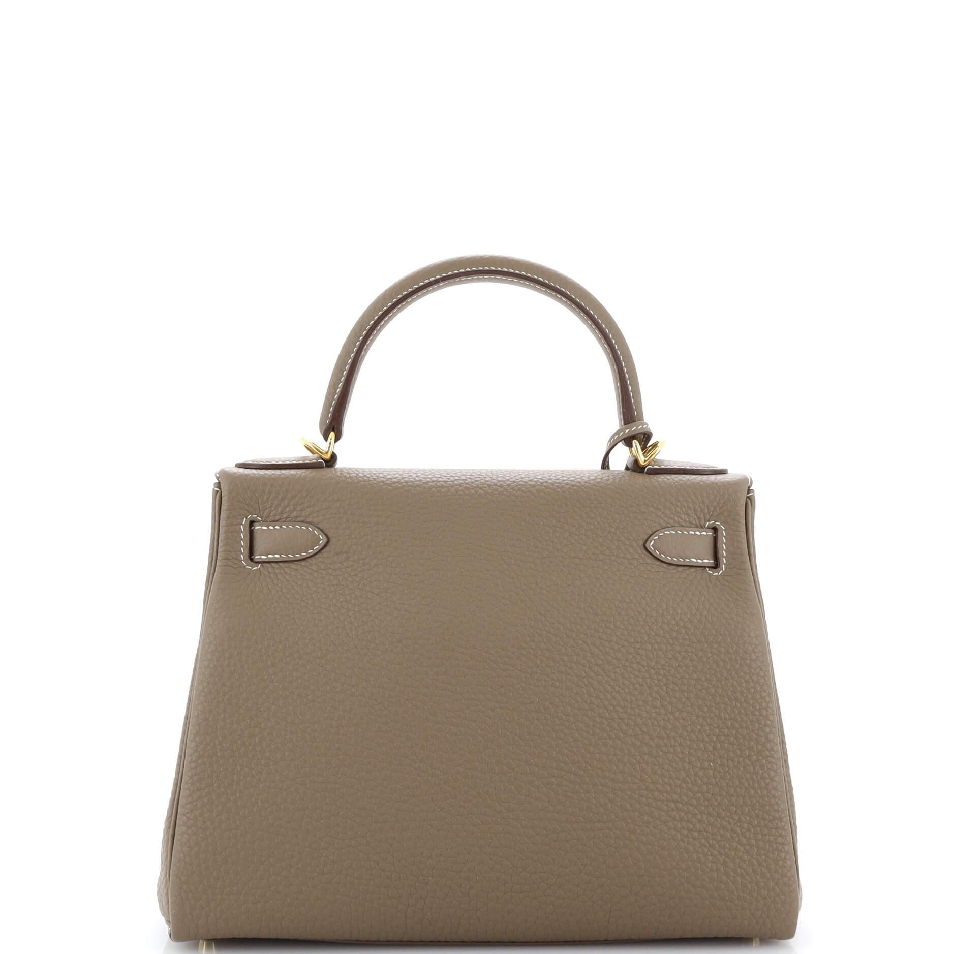 Women's or Men's Hermes Kelly Handbag Grey Togo with Gold Hardware 28