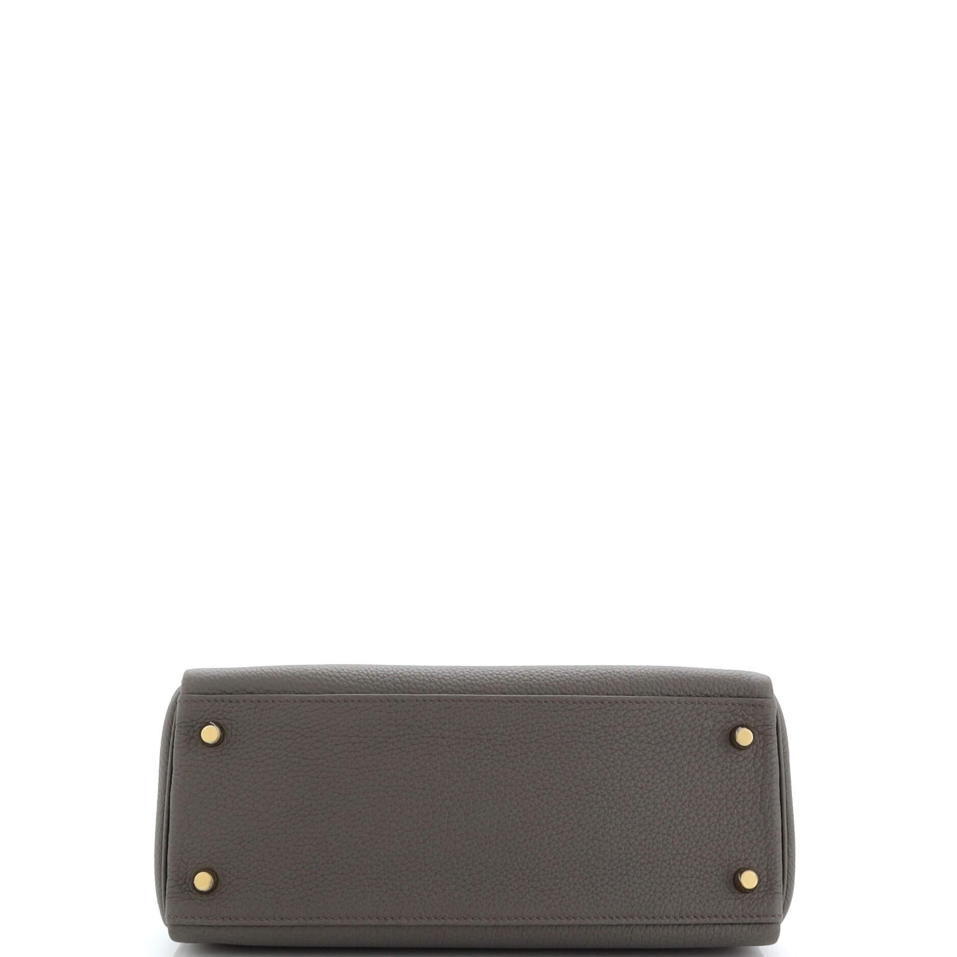 Hermes Kelly Handbag Grey Togo with Gold Hardware 28 1