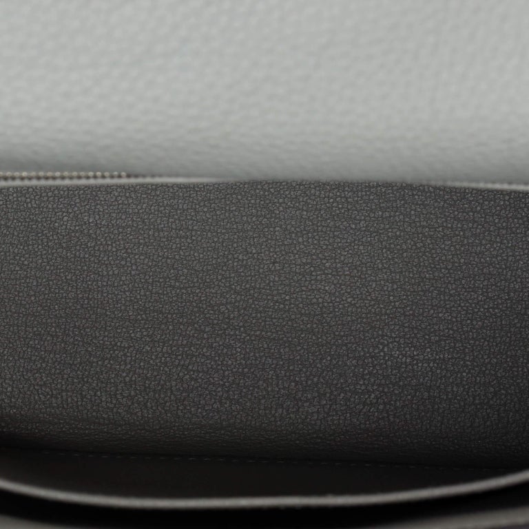 Hermes Kelly Handbag Grey Togo with Palladium Hardware 25 Gray