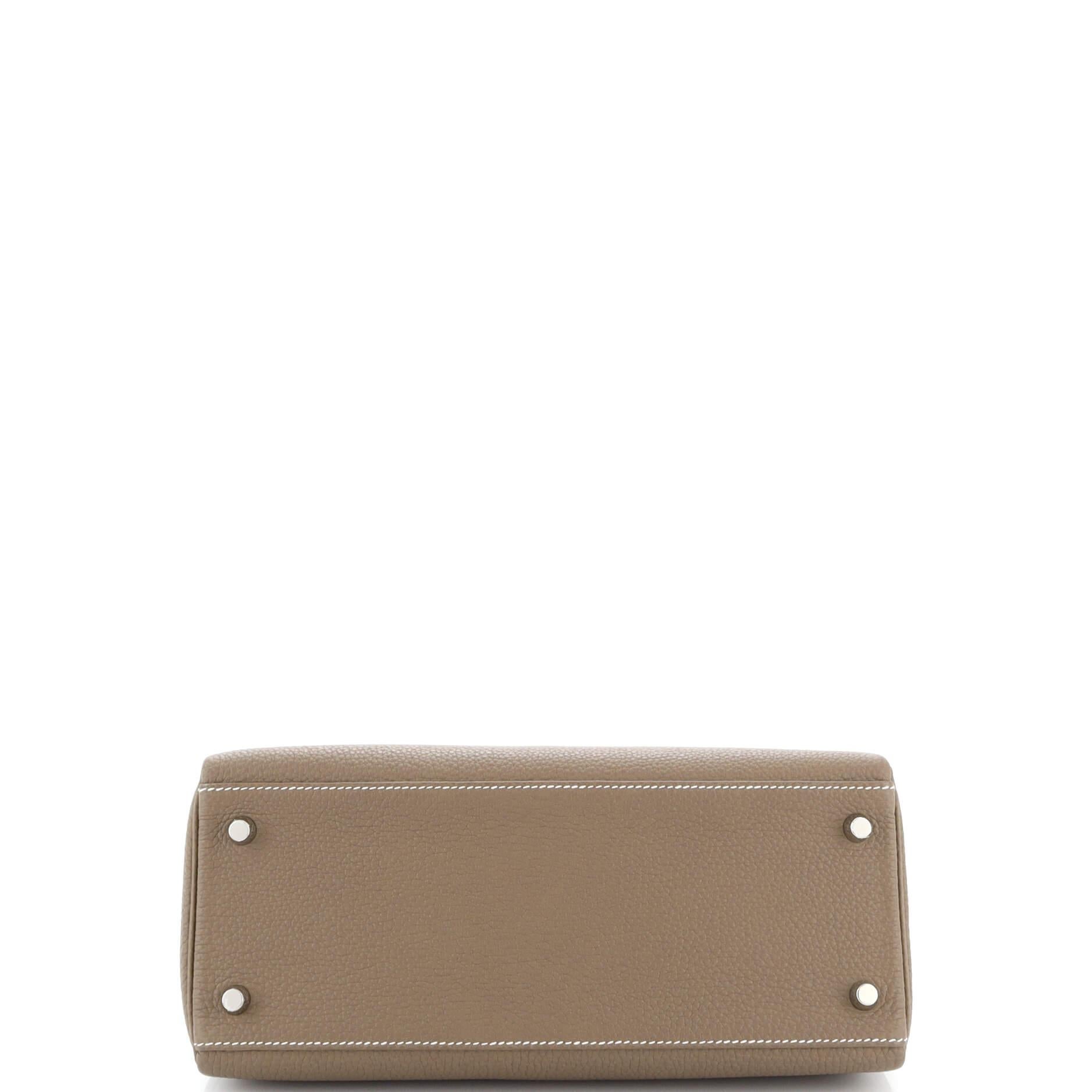 Hermes Kelly Handbag Grey Togo with Palladium Hardware 28 1