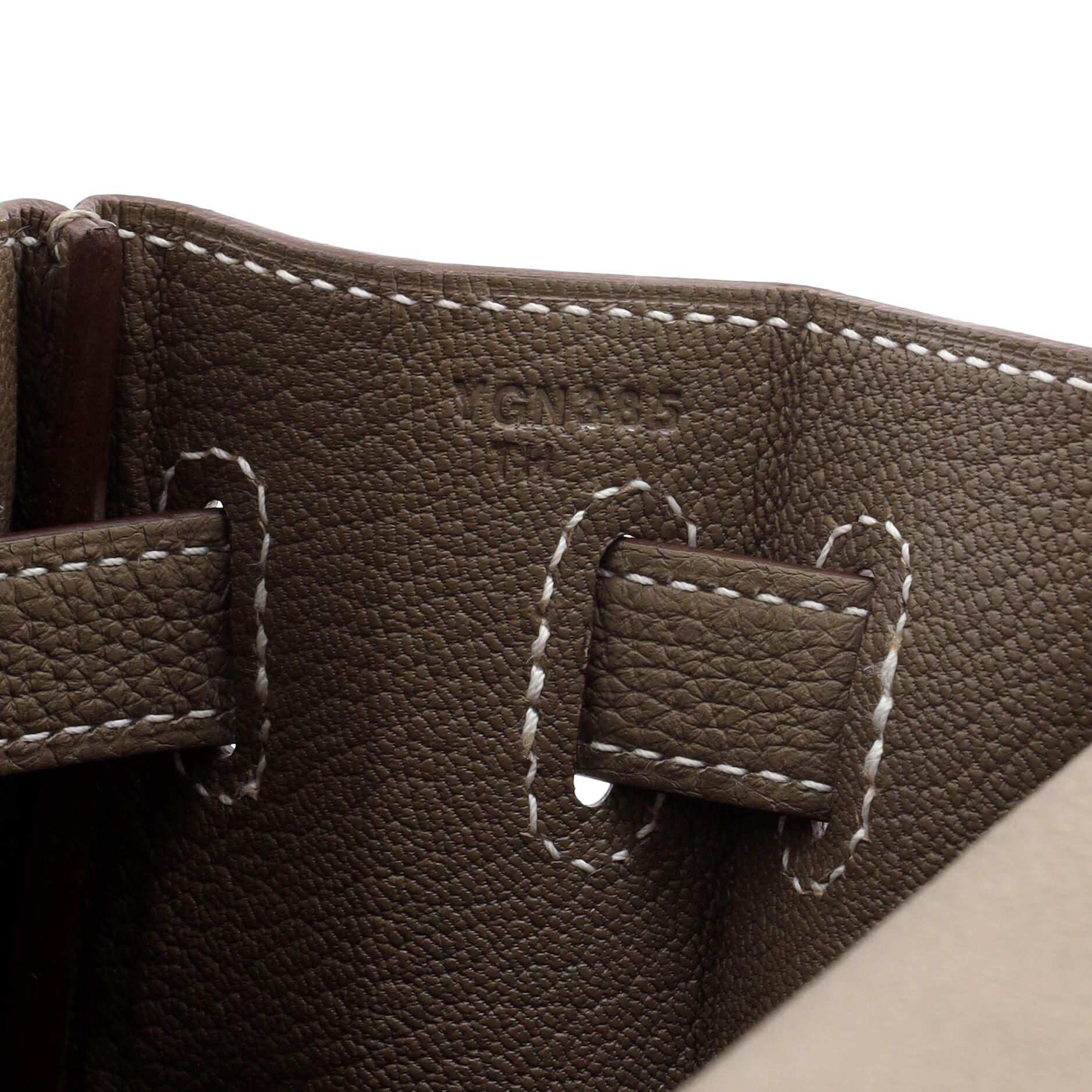 Hermes Kelly Handbag Grey Togo with Palladium Hardware 32 6