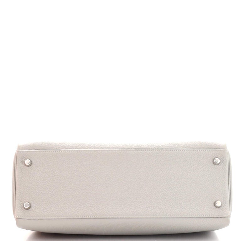 Hermes Kelly Handbag Grey Togo with Palladium Hardware 32 For Sale at ...