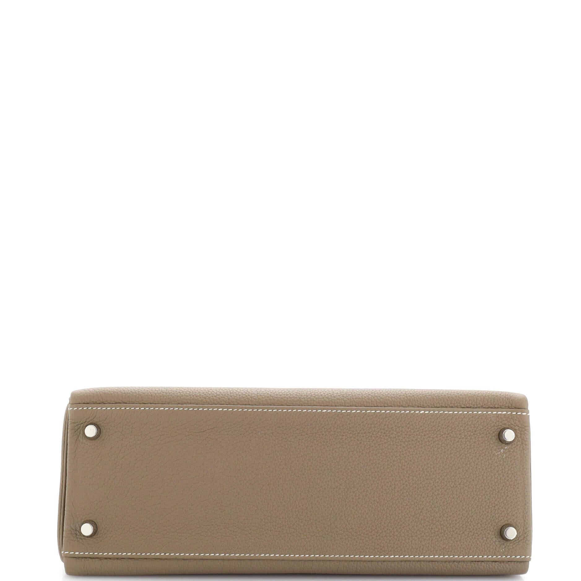 Hermes Kelly Handbag Grey Togo with Palladium Hardware 32 1