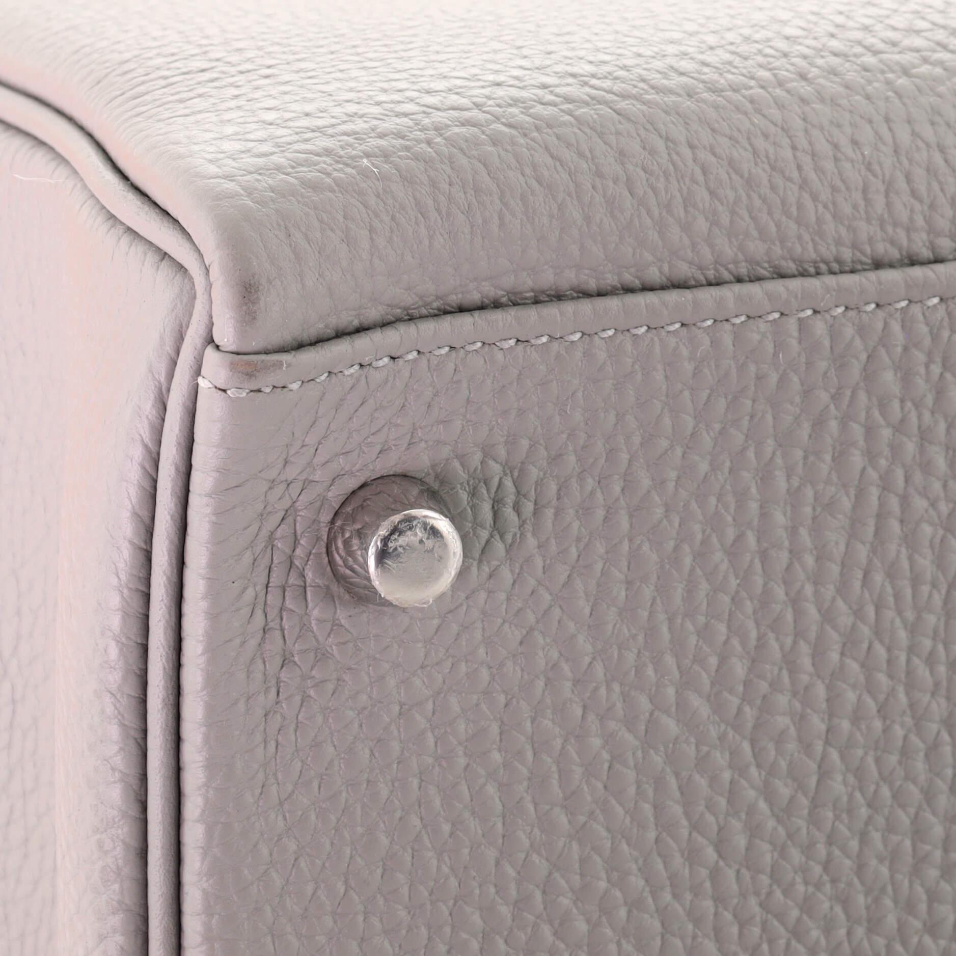 Hermes Kelly Handbag Grey Togo with Palladium Hardware 32 4