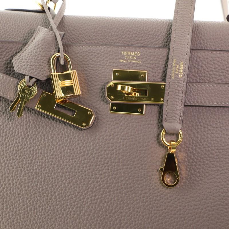 Hermes Kelly Handbag Gris Asphalte Togo with Gold Hardware 32 2