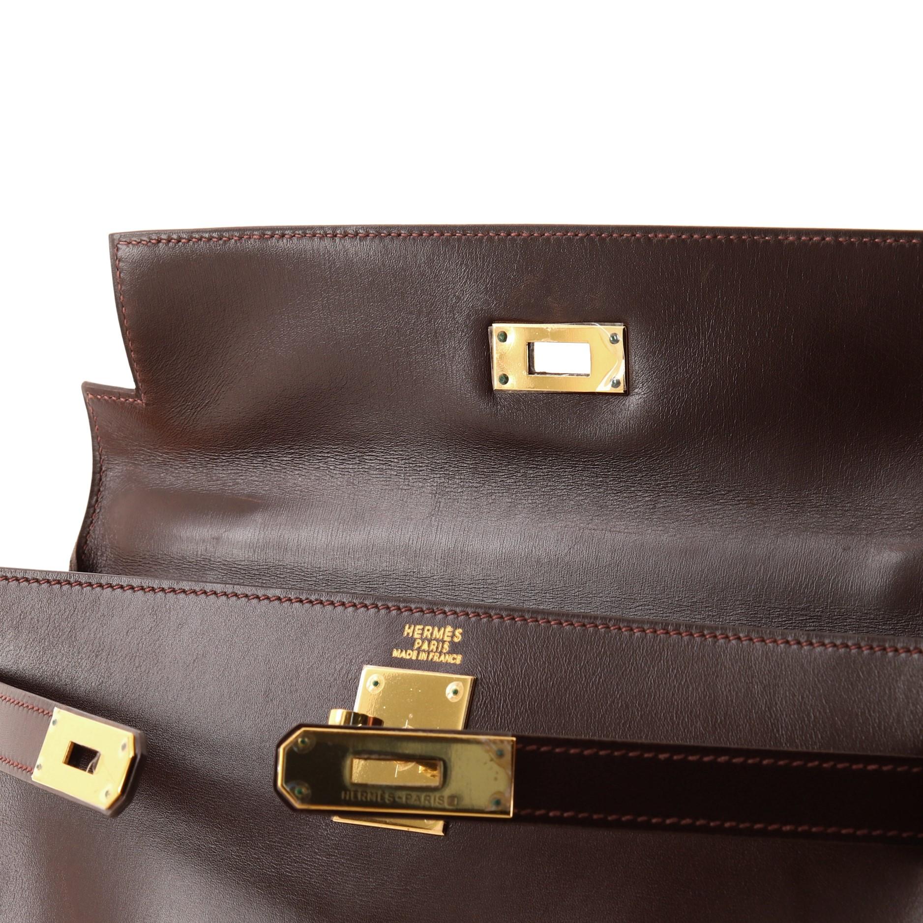 Hermes Kelly Handbag Havane Box Calf with Gold Hardware 32 4