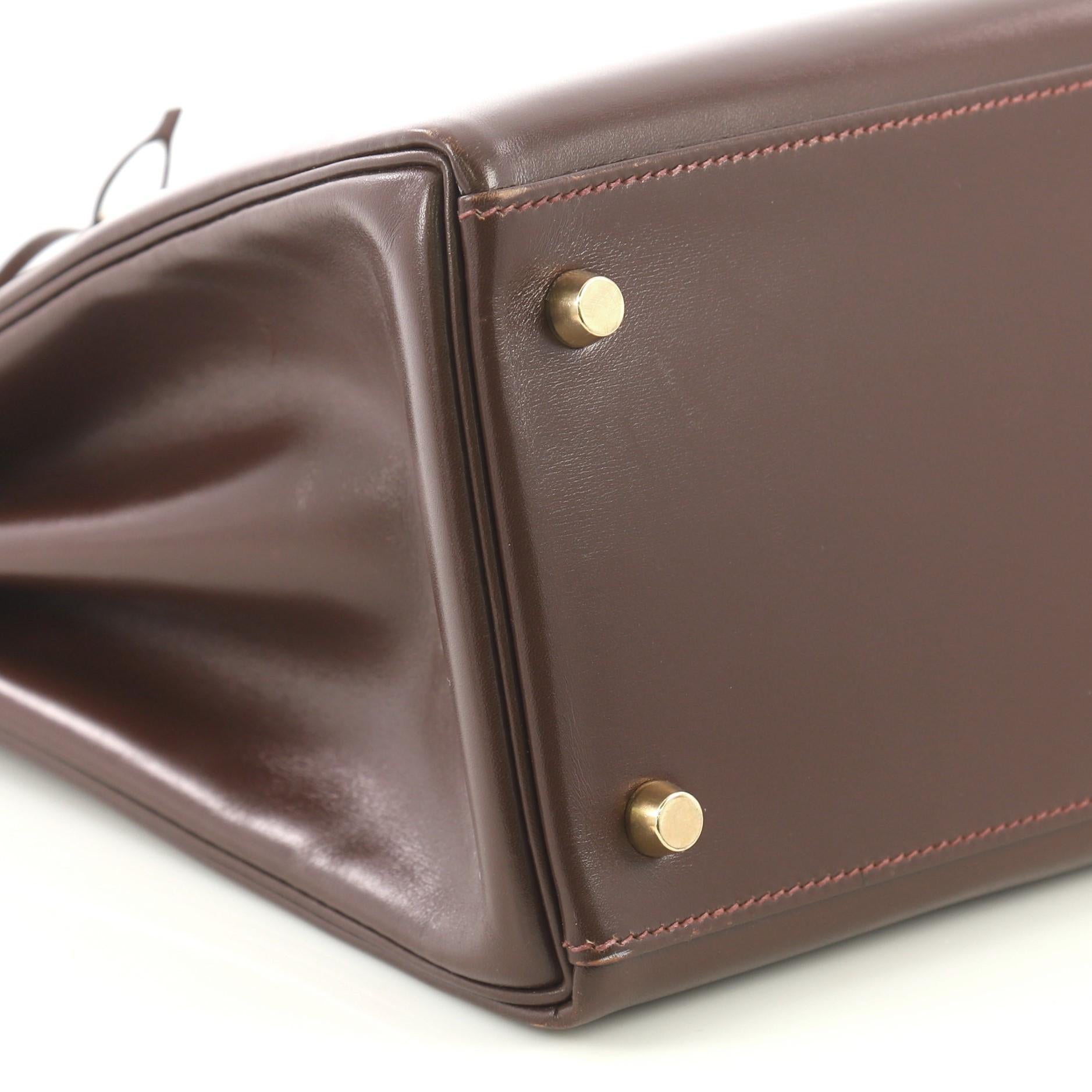 Women's Hermes Kelly Handbag Havane Box Calf with Gold Hardware 40