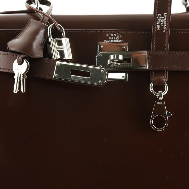 Hermes Kelly Handbag Havane Box Calf with Palladium Hardware 28 1