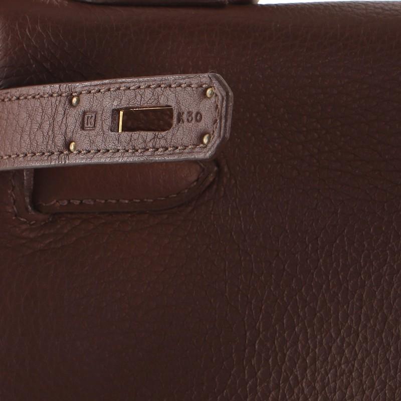Hermes Kelly Handbag Havane Clemence with Gold Hardware 32 5