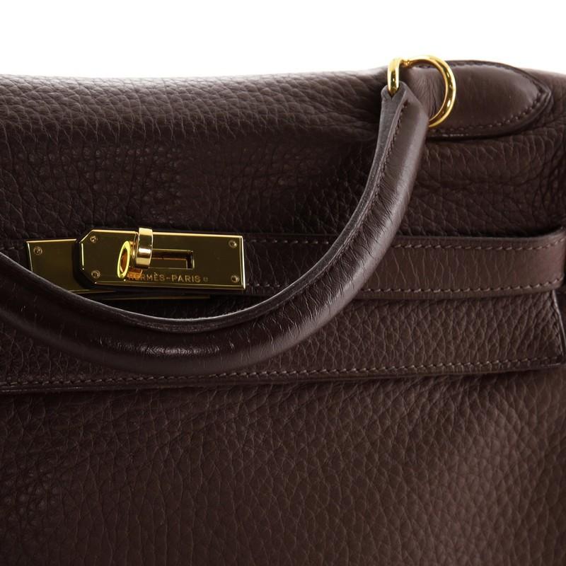 Hermes Kelly Handbag Havane Clemence with Gold Hardware 32 3