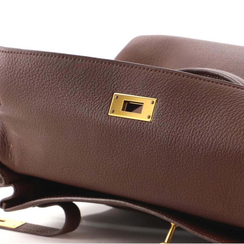 Hermes Kelly Handbag Havane Clemence with Gold Hardware 32 4