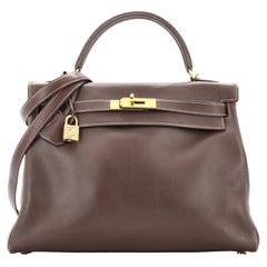 Hermes Kelly Handbag Havane Gulliver with Gold Hardware 32