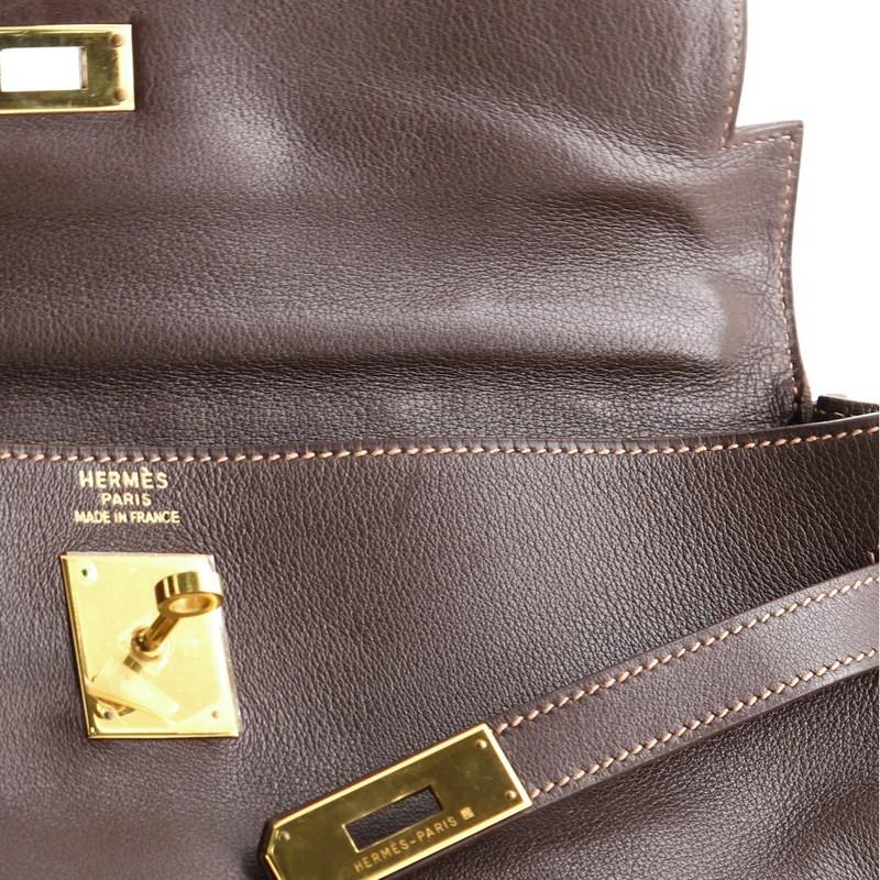 Hermes Kelly Handbag Havane Gulliver with Gold Hardware 35 4