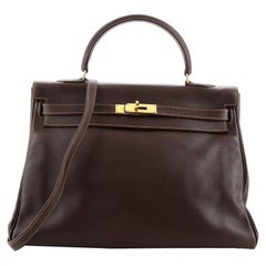 Hermes Kelly Handbag Havane Gulliver with Gold Hardware 35