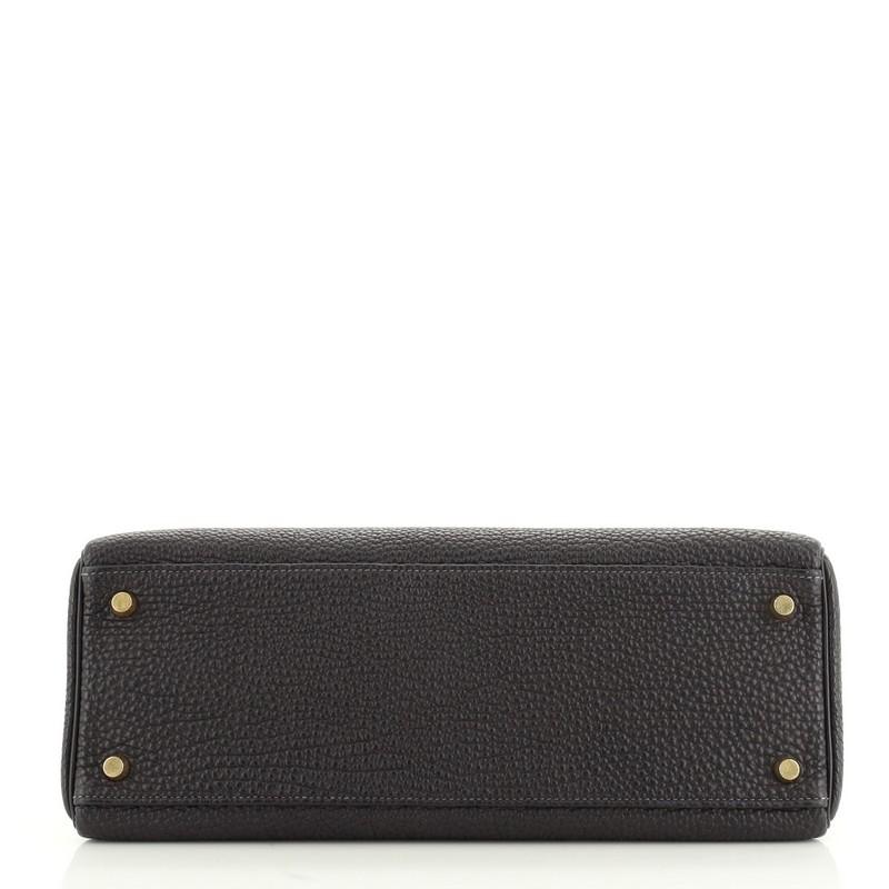 Hermes Kelly Handbag Indigo Togo With Gold Hardware 32  In Good Condition In NY, NY