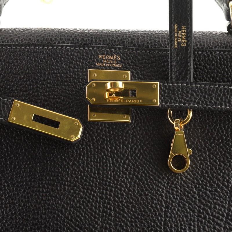 Hermes Kelly Handbag Indigo Togo With Gold Hardware 32  1
