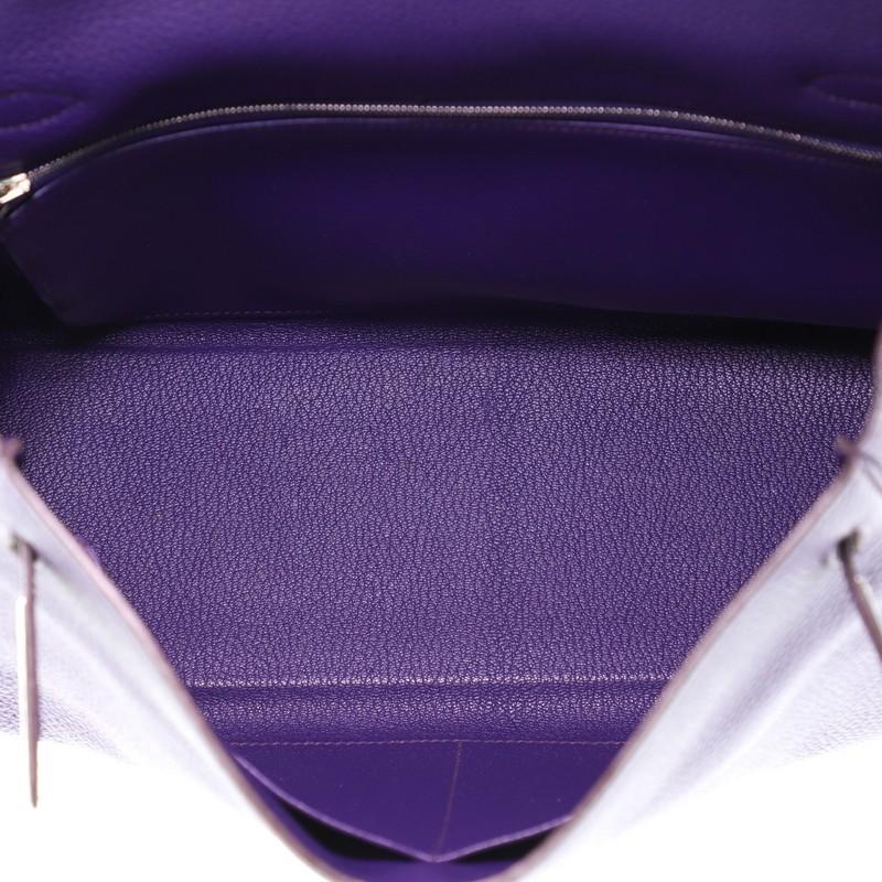 Hermes Kelly Handbag Iris Togo with Palladium Hardware 32 1
