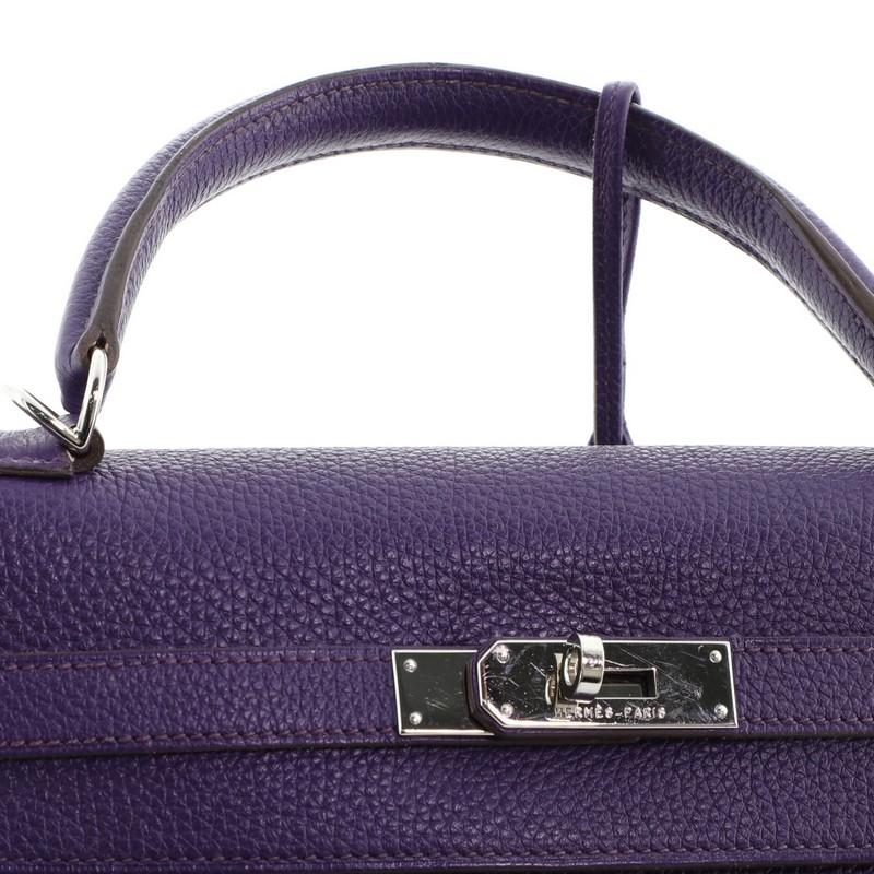 Hermes Kelly Handbag Iris Togo with Palladium Hardware 32 4