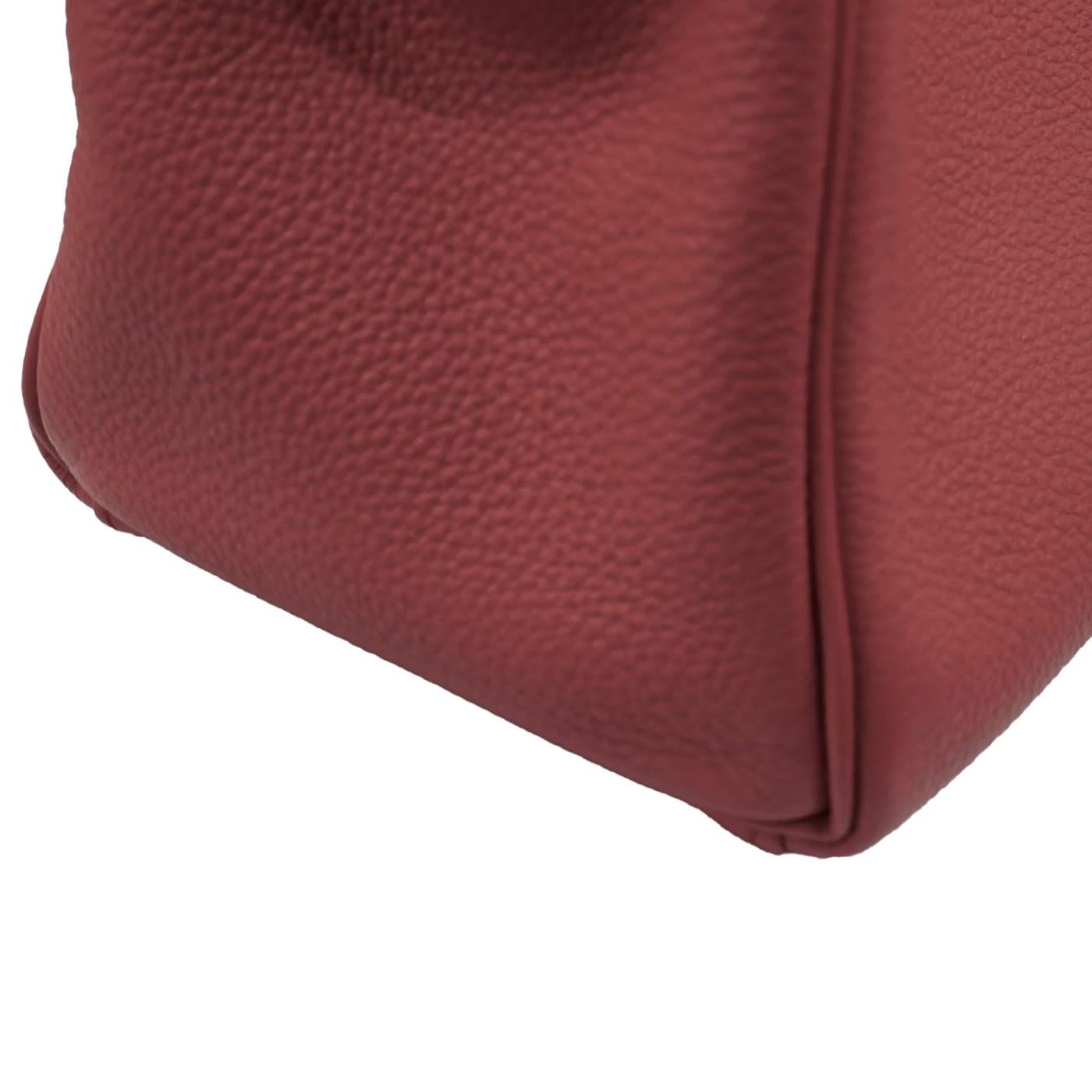 Hermes Kelly Handtasche Leder Rouge Grenat Evercolor mit Gold Hardware 28 im Angebot 9