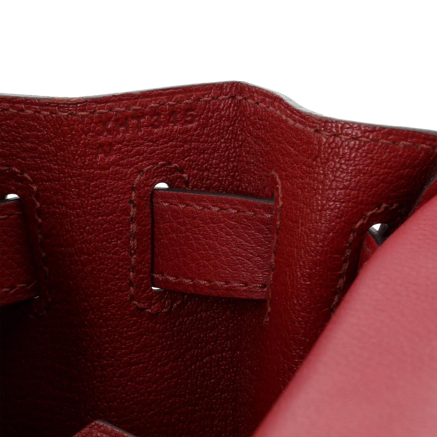 Hermes Kelly Handbag Leather Rouge Grenat Evercolor with Gold Hardware 28 For Sale 13