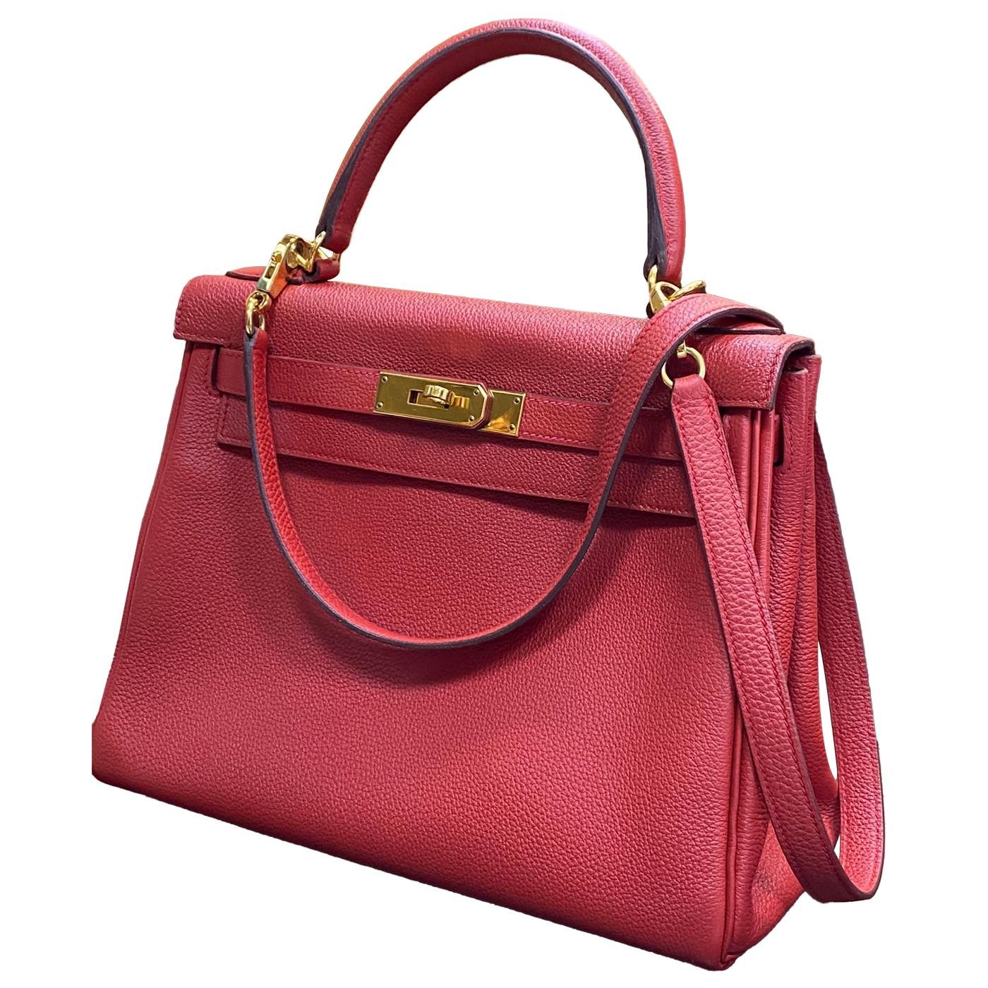 Hermes Kelly Sac à main en cuir Rouge Grenat Evercolor avec quincaillerie dorée 28 Pour femmes en vente