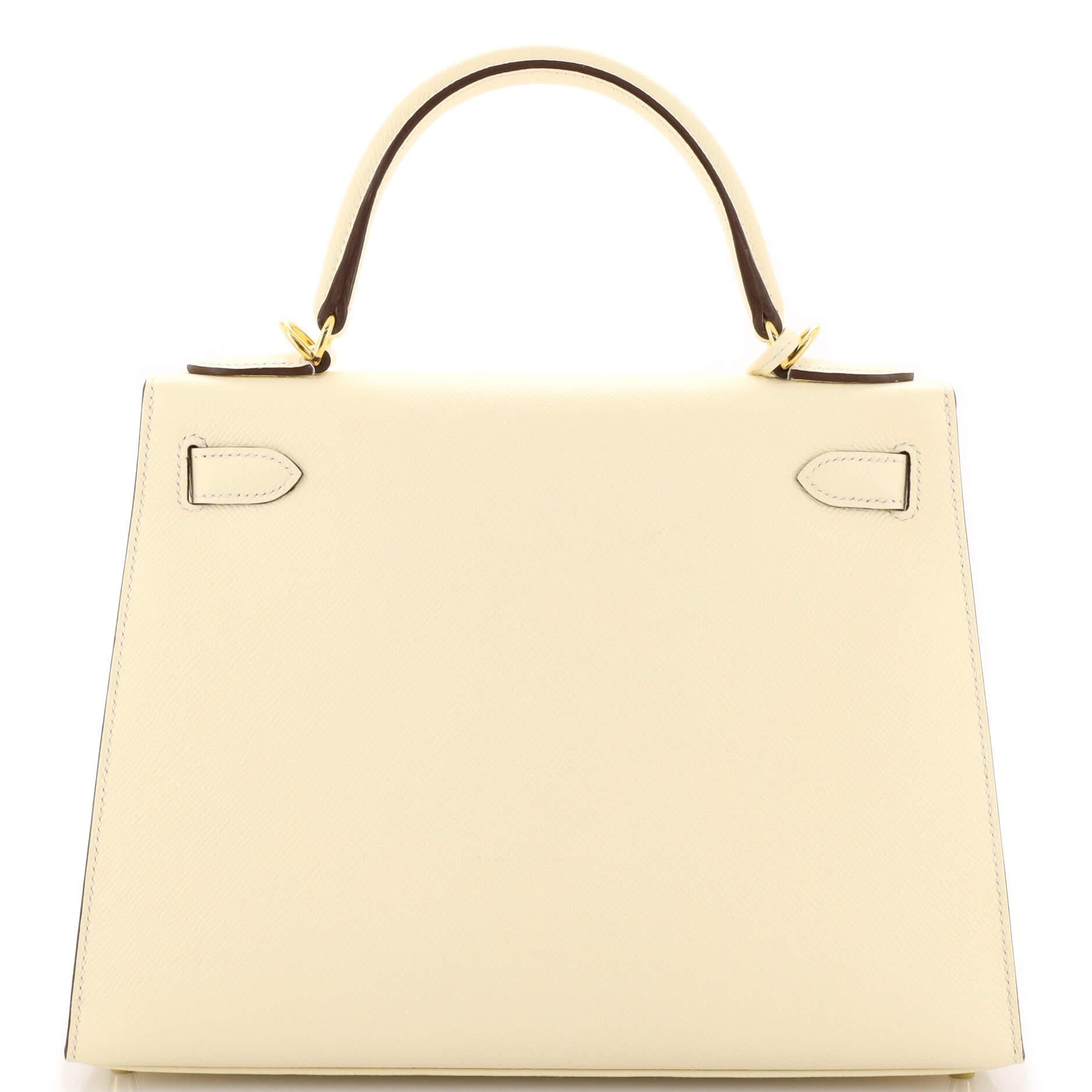 Women's Hermes Kelly Handbag Light Epsom with Gold Hardware 28