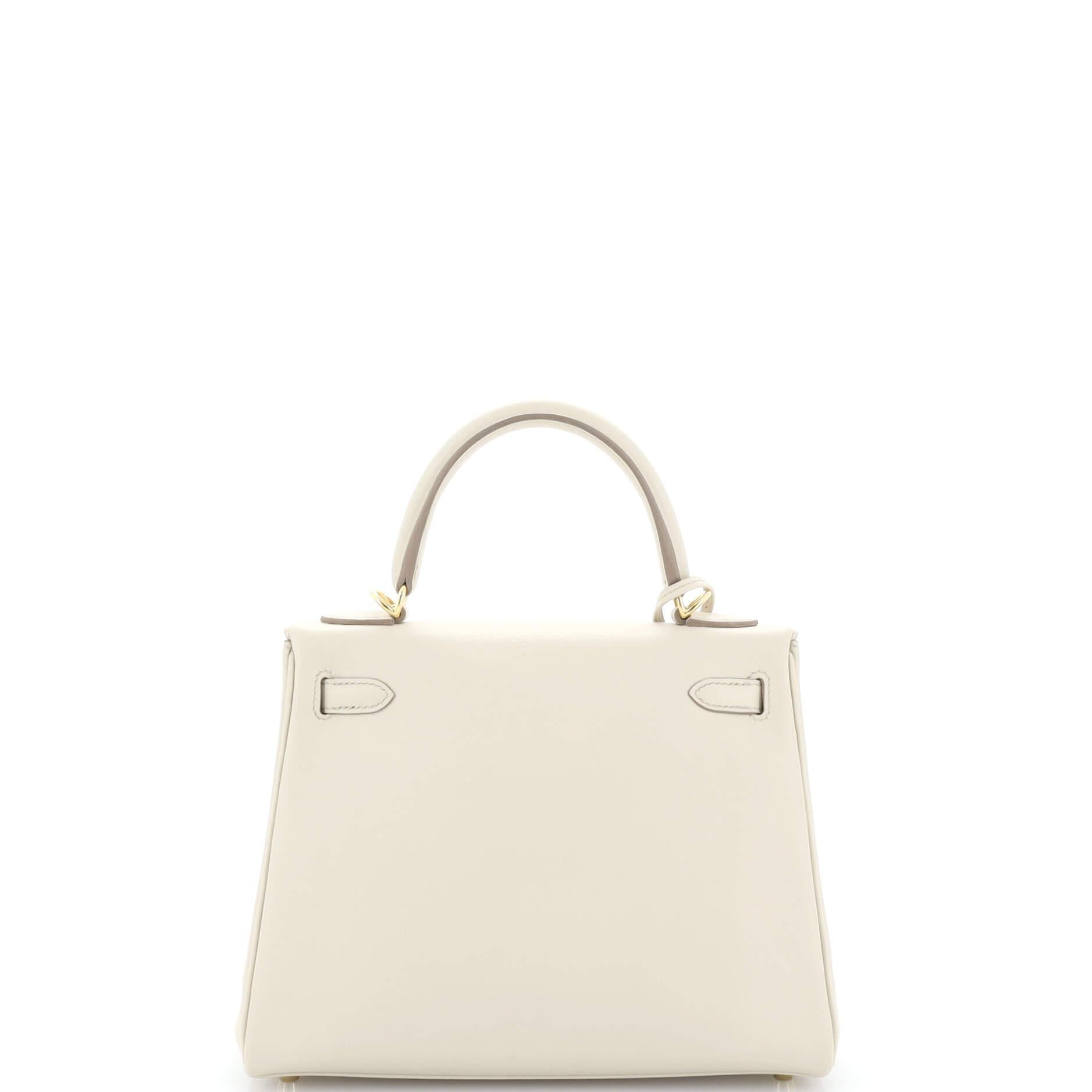 Women's or Men's Hermes Kelly Handbag Light Swift with Gold Hardware 25