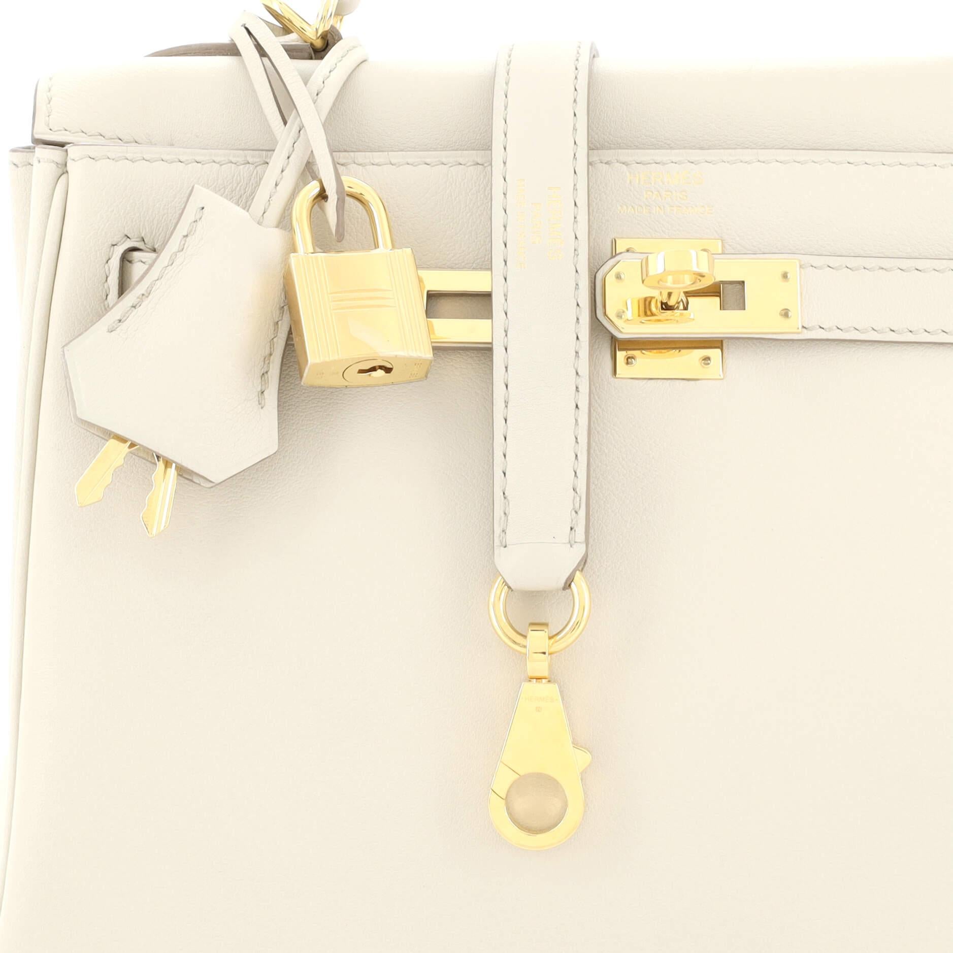Hermes Kelly Handbag Light Swift with Gold Hardware 25 3