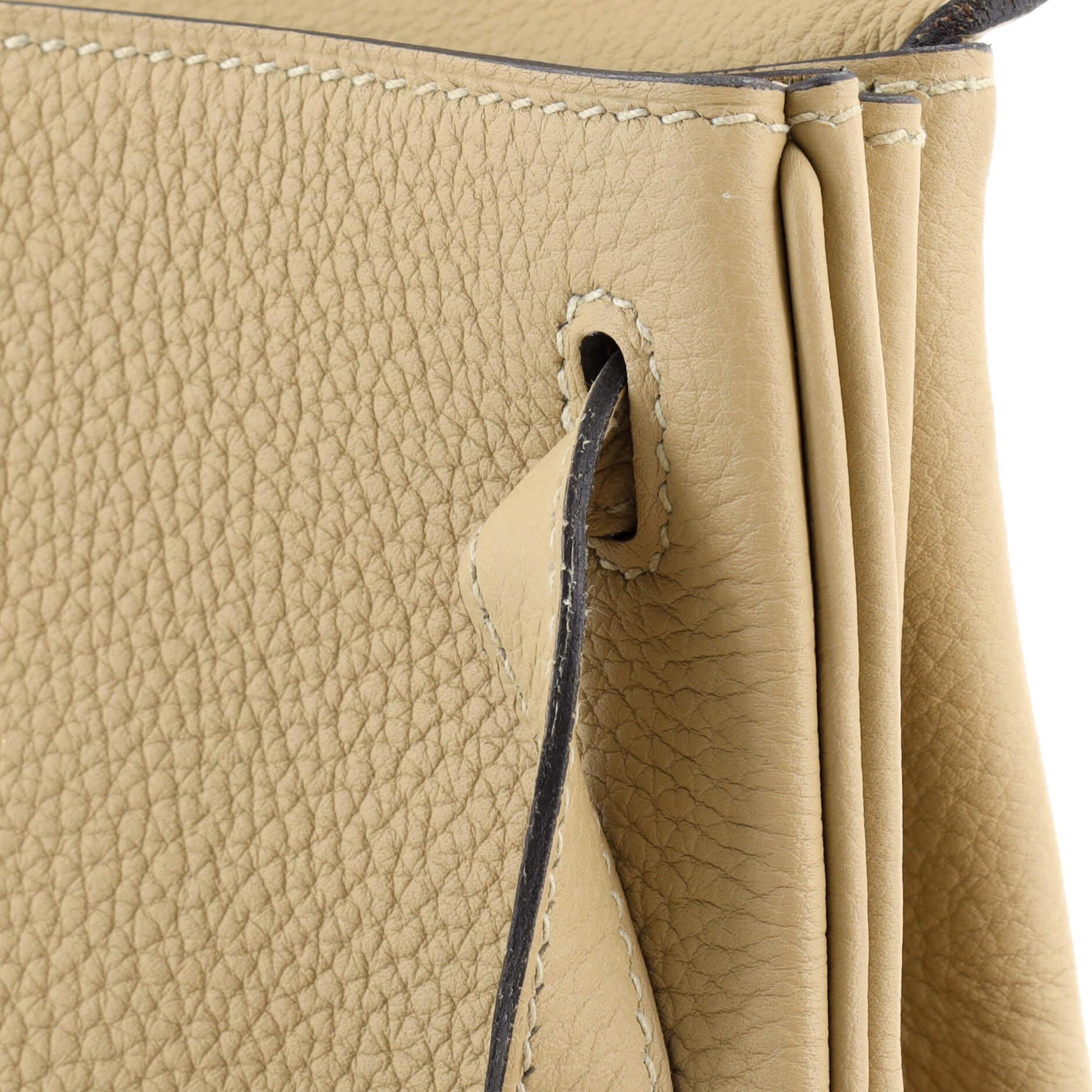 Hermes Kelly Handbag Light Togo with Palladium Hardware 25 7