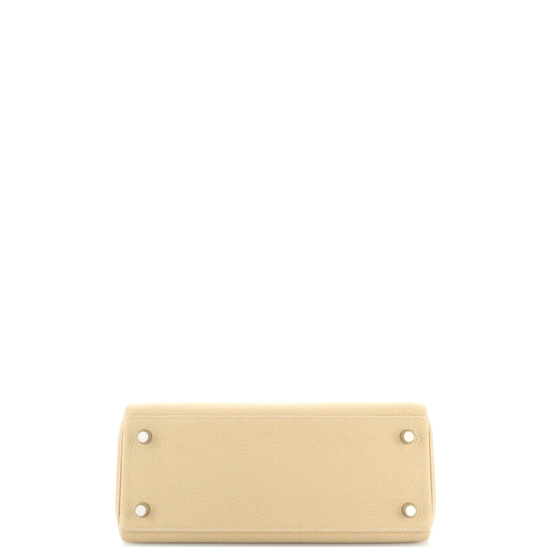 Hermes Kelly Handbag Light Togo with Palladium Hardware 25 1