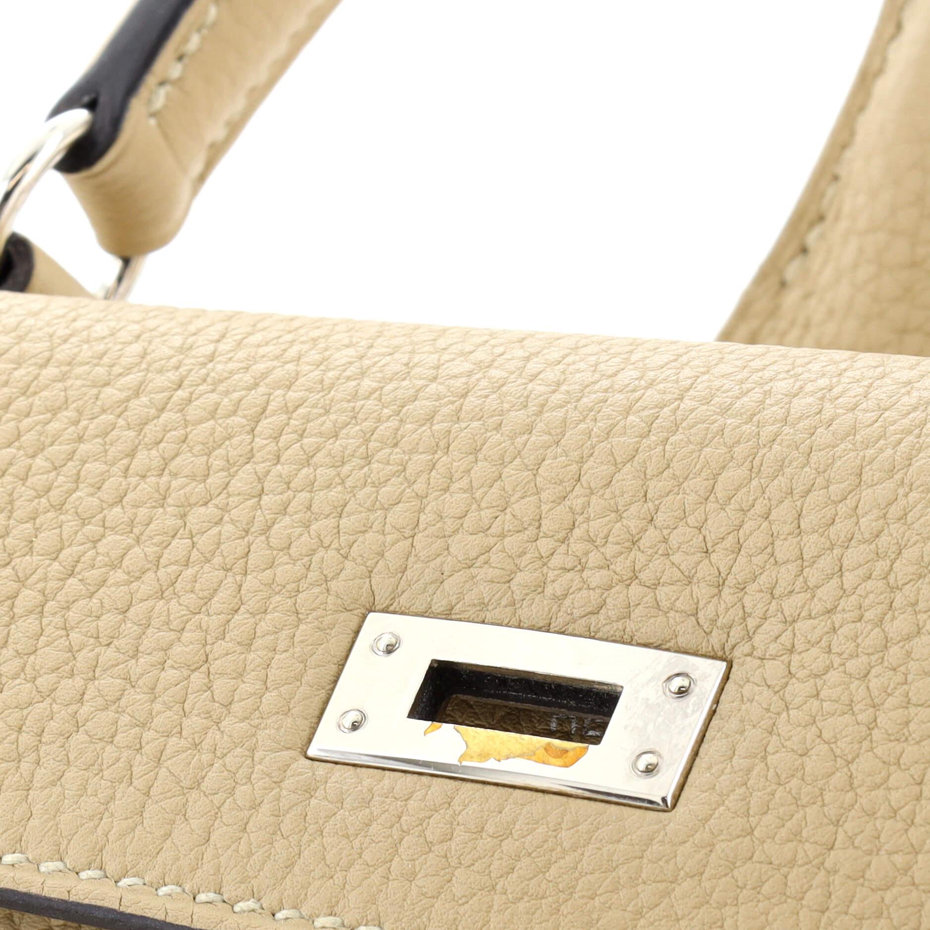 Hermes Kelly Handbag Light Togo with Palladium Hardware 25 4