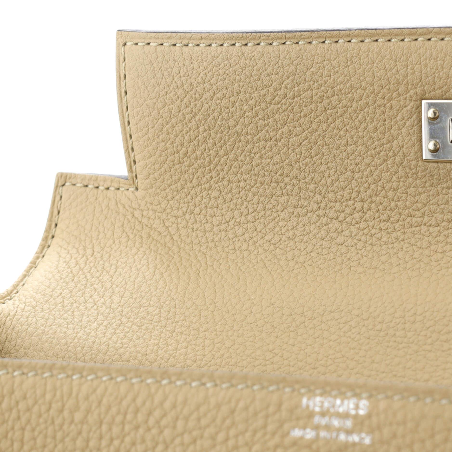 Hermes Kelly Handbag Light Togo with Palladium Hardware 25 5