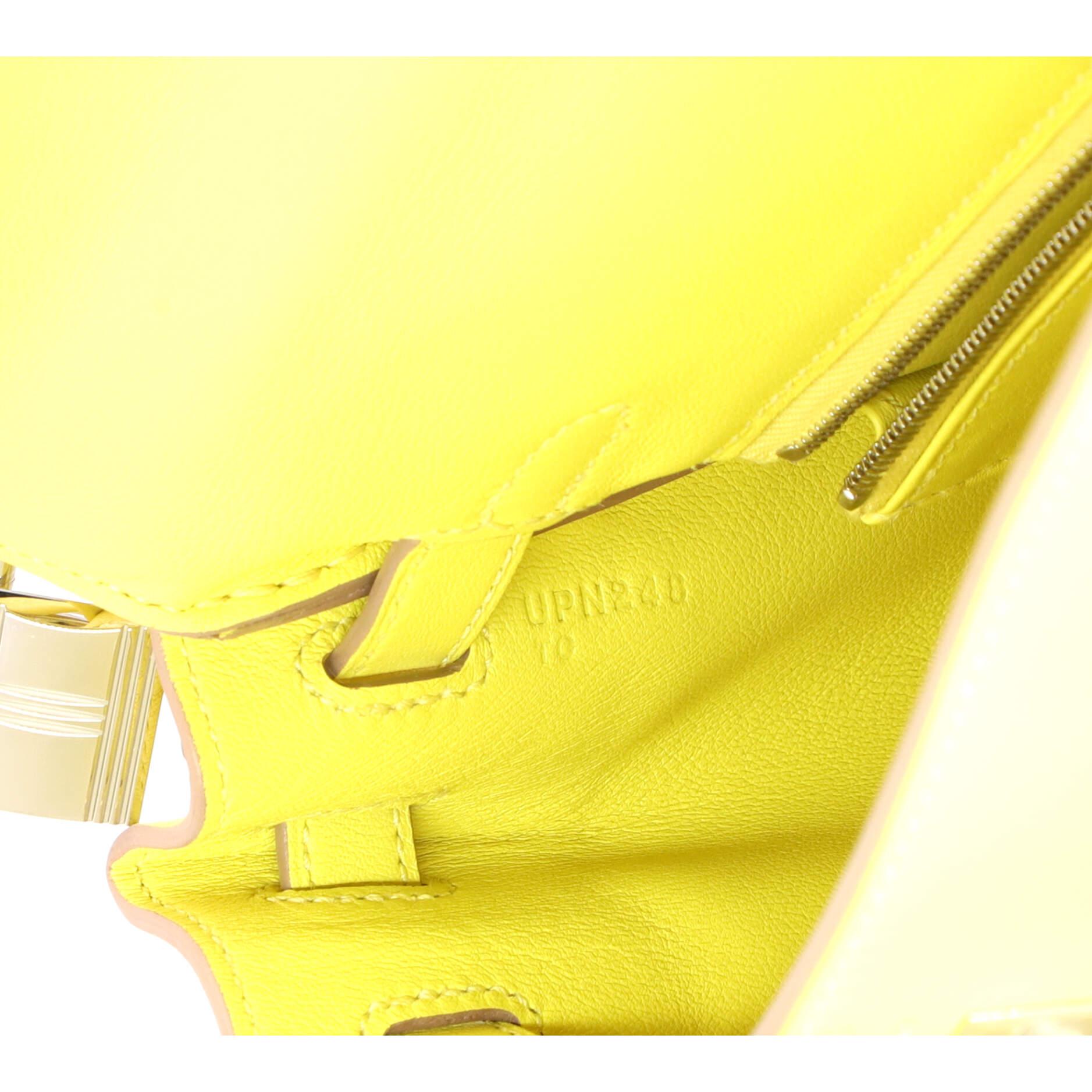 Hermes Kelly Handbag Lime Swift with Palladium Hardware 25 5