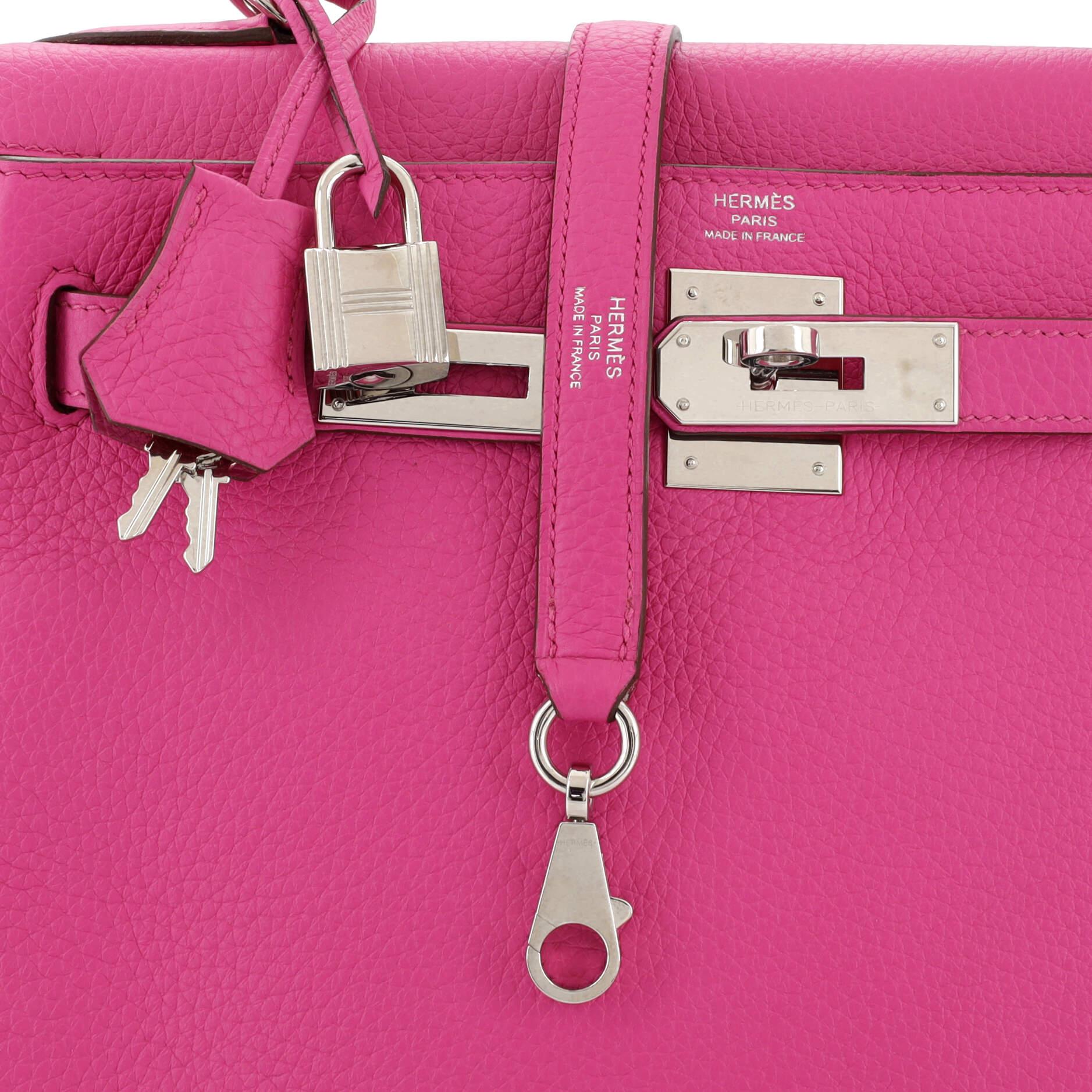 Hermes Kelly Handbag Magnolia Clemence with Palladium Hardware 28 2
