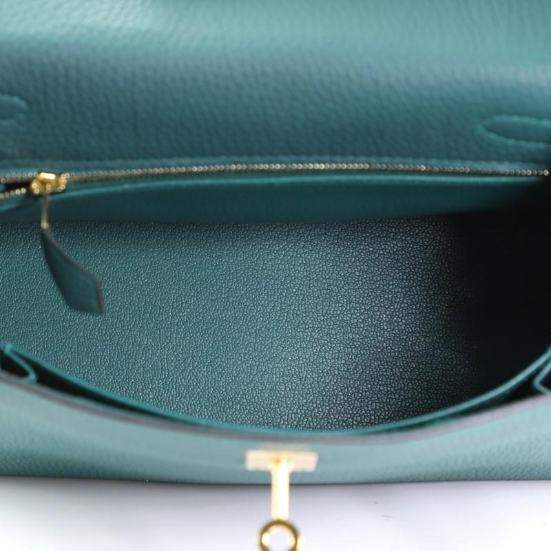 Hermes Kelly Handbag Malachite Togo With Gold Hardware 25 1