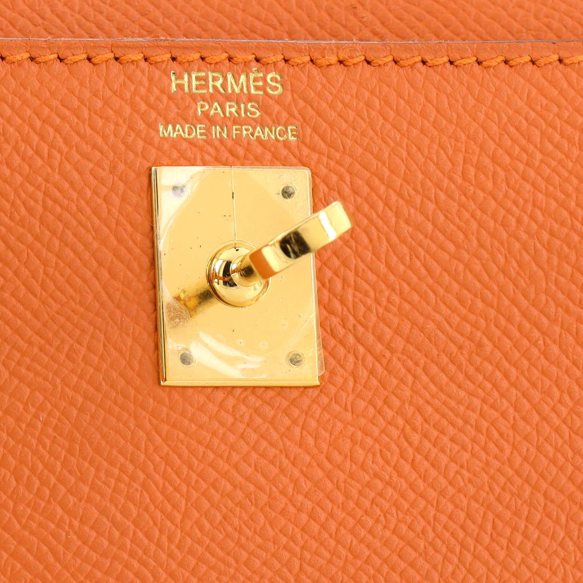 Hermes Kelly Handbag Mangue Epsom with Gold Hardware 25 2
