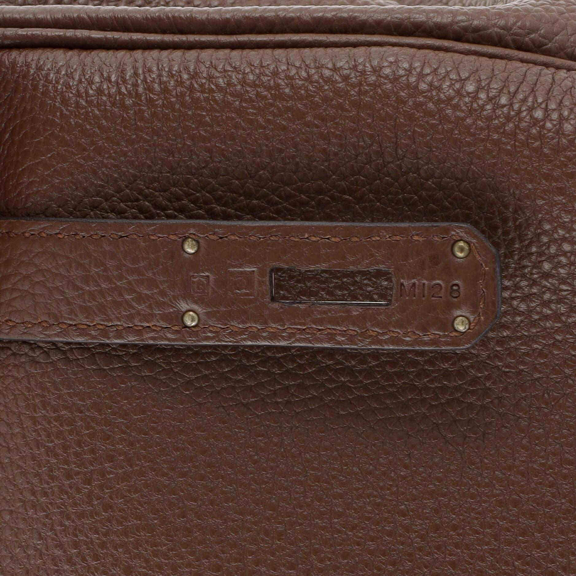 Hermes Kelly Handbag Marron D’Inde Togo with Palladium Hardware 32 For Sale 8