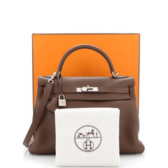 Hermes Kelly Handbag Marron D’Inde Togo with Palladium Hardware 32