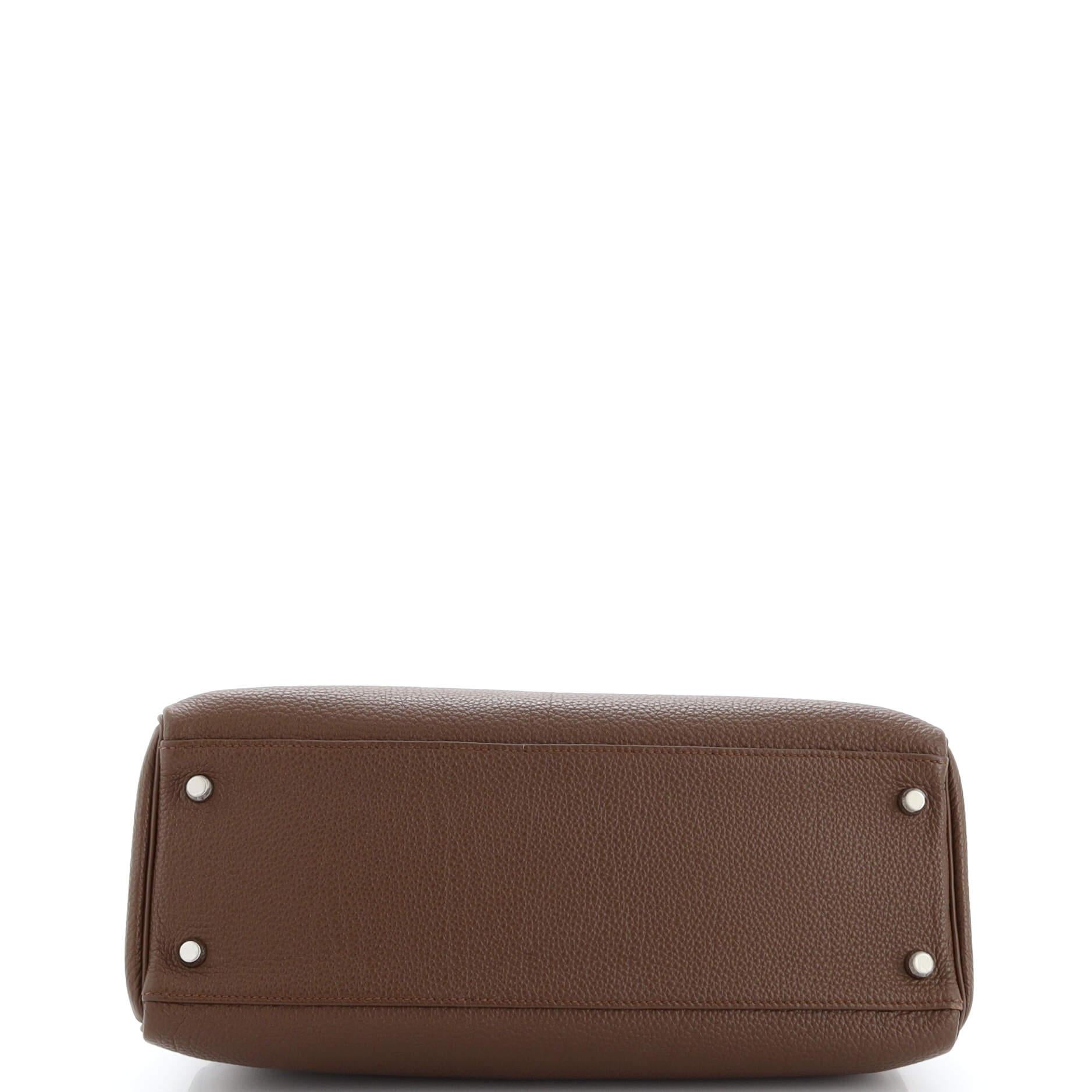 Hermes Kelly Handbag Marron D’Inde Togo with Palladium Hardware 32 For Sale 1