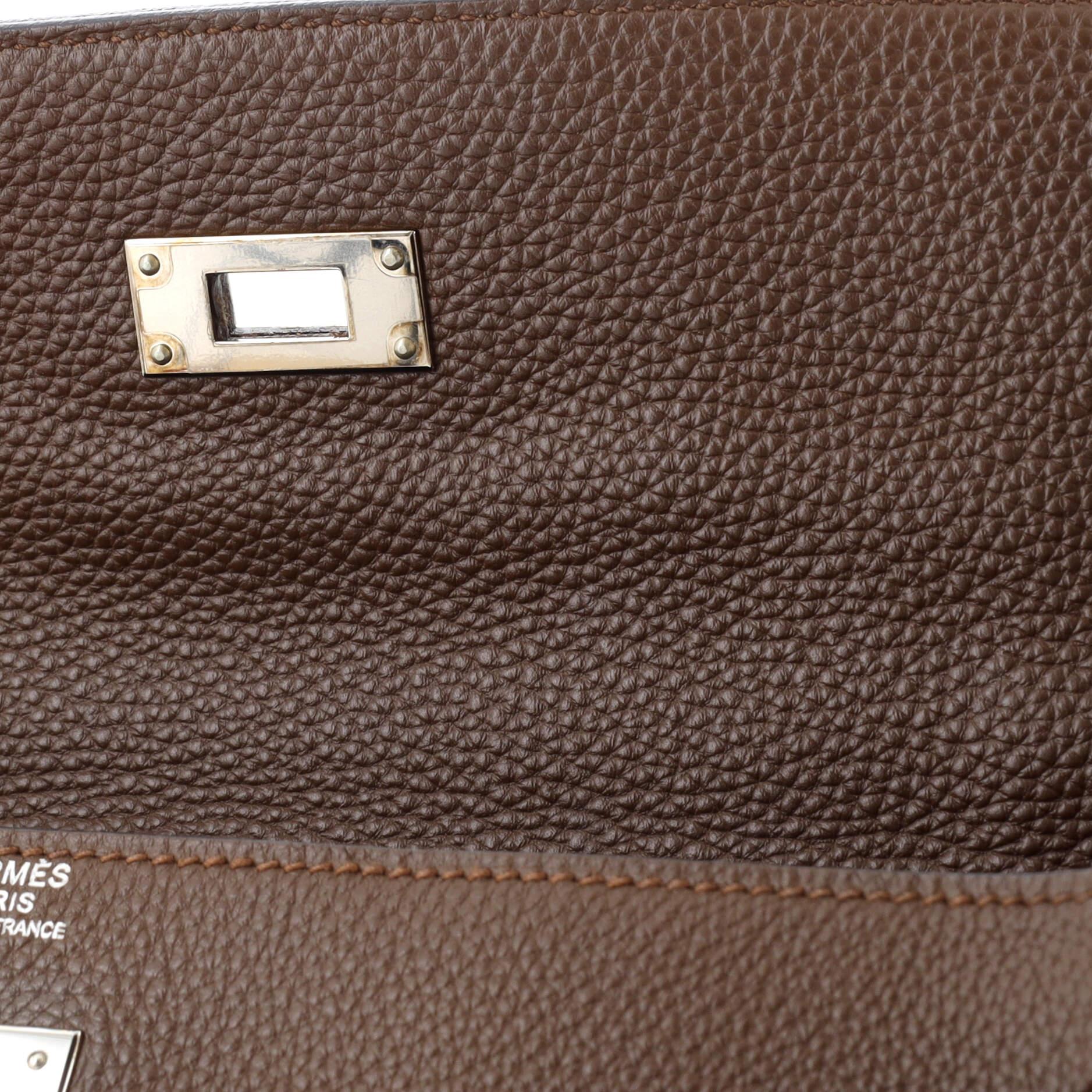 Hermes Kelly Handbag Marron D’Inde Togo with Palladium Hardware 32 For Sale 5